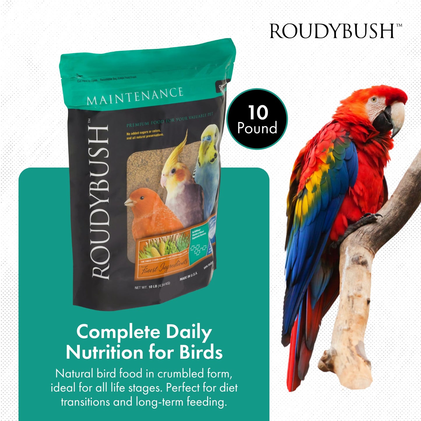 Roudybush Daily Maintenance Bird Food, Mini, 44-Ounce