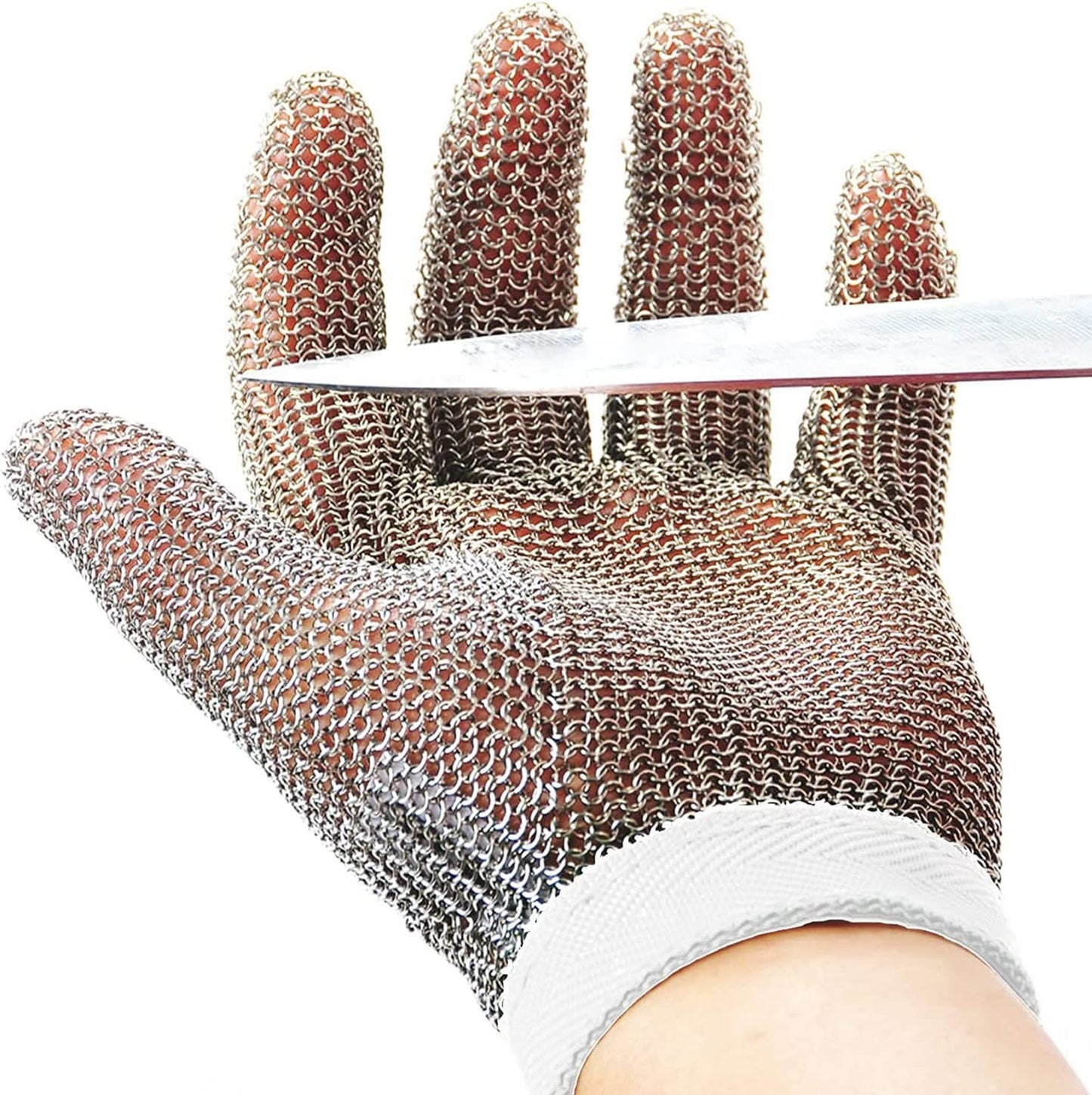 Dowellife Level 9 Cut Resistant Glove - Stainless Steel Mesh Metal Glove for Butcher, Meat Cutting, Oyster Shucking, Kitchen Mandoline, Chef Slicing, Fish Fillet (X-Large)