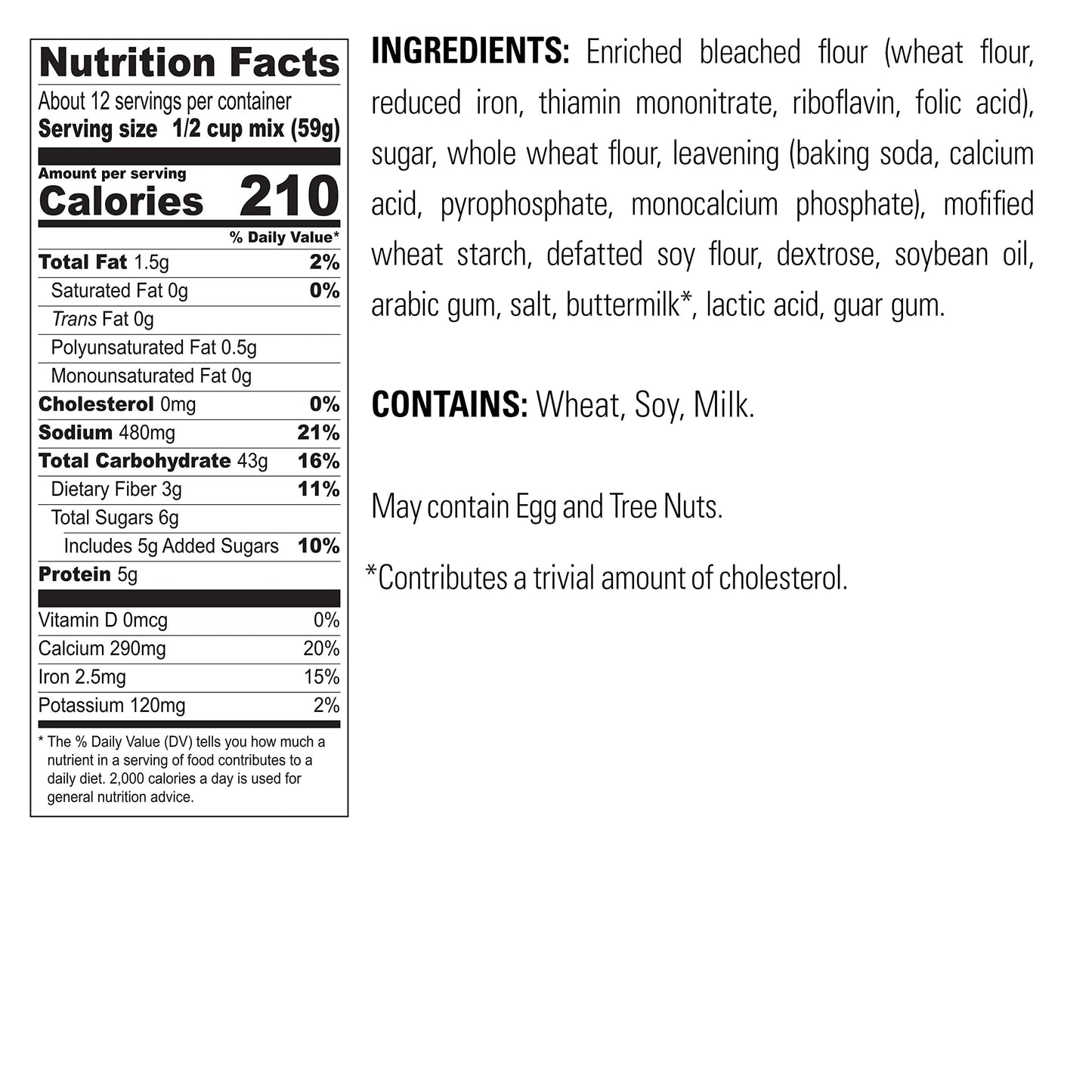 Krusteaz Complete Buttermilk Pancake and Waffle Mix, Light & Fluffy, 5 lb Bags (Pack of 6)