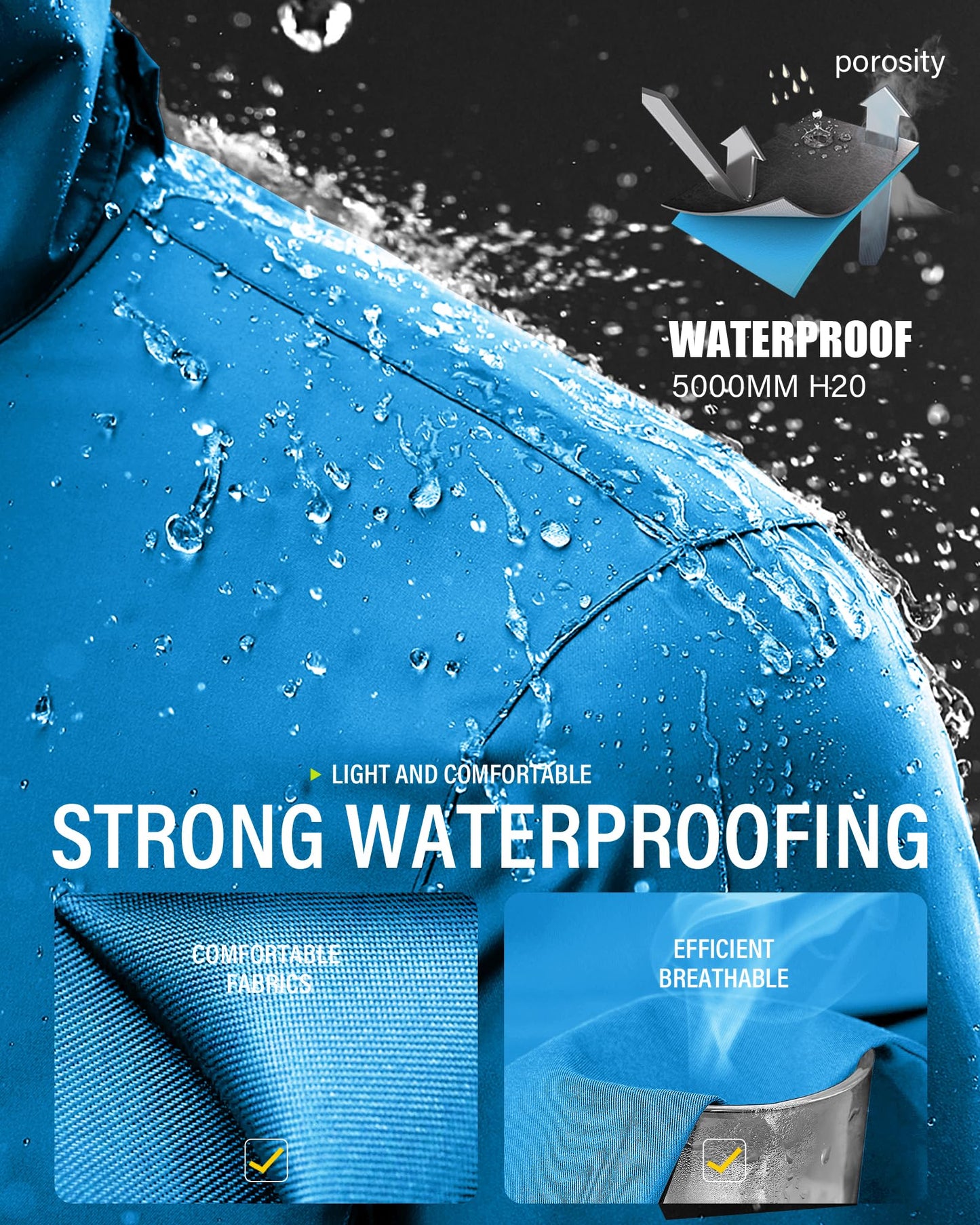 iCreek Rain Suit Waterproof Jacket and Trouser Suit Raincoat for Men and Women Outdoor All-Sport Breathable Anti-storm