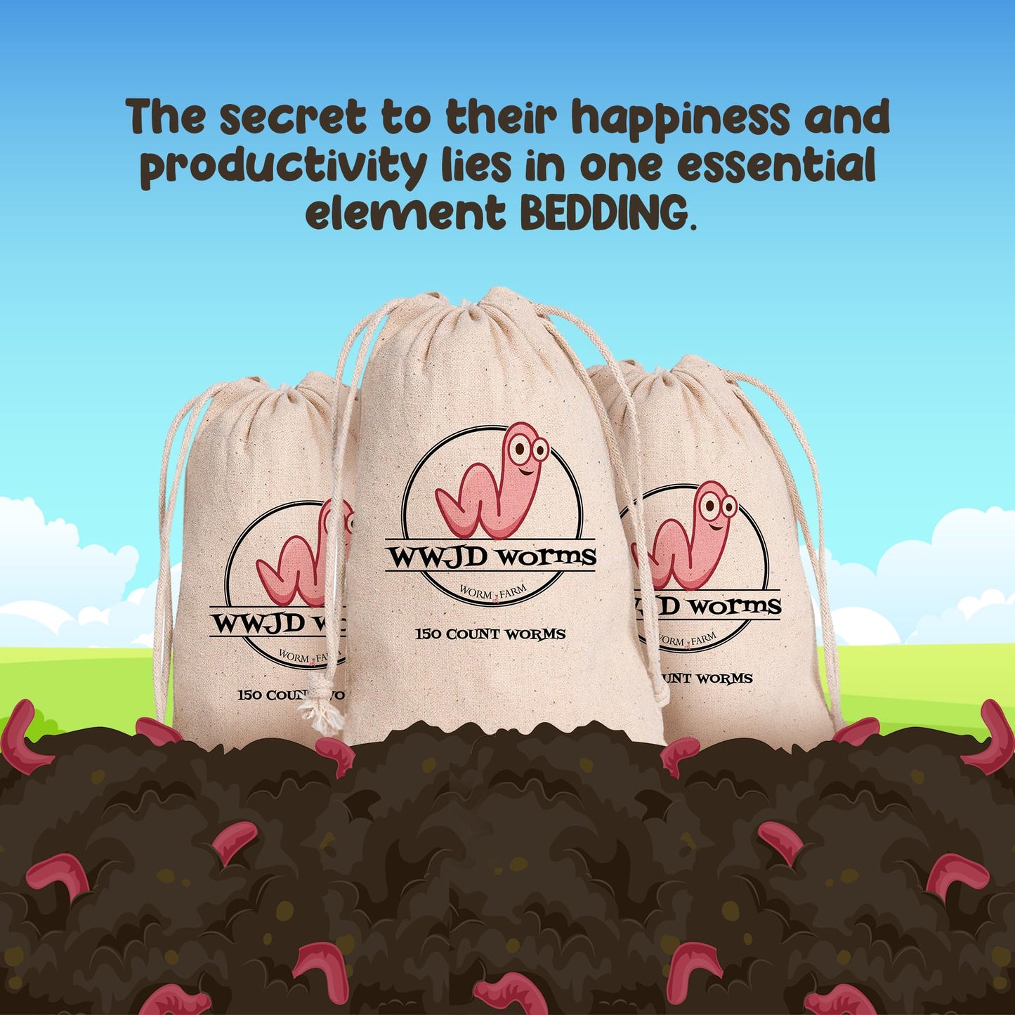Red Wigglers Composting Worms - 1/2lb (500 Count) Red Worms for Composting Bin, Red Wiggler Worms for Plants or Gardening, Red Compost Worms for Soil Fertility & Worm Farm, Easy to Manage