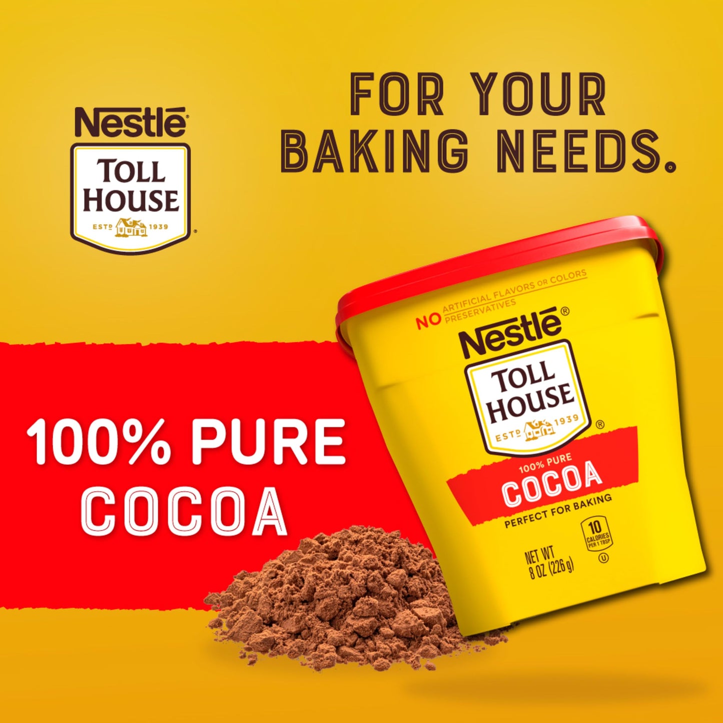 NESTLE TOLL HOUSE Cocoa 8 oz. Plastic Canister
