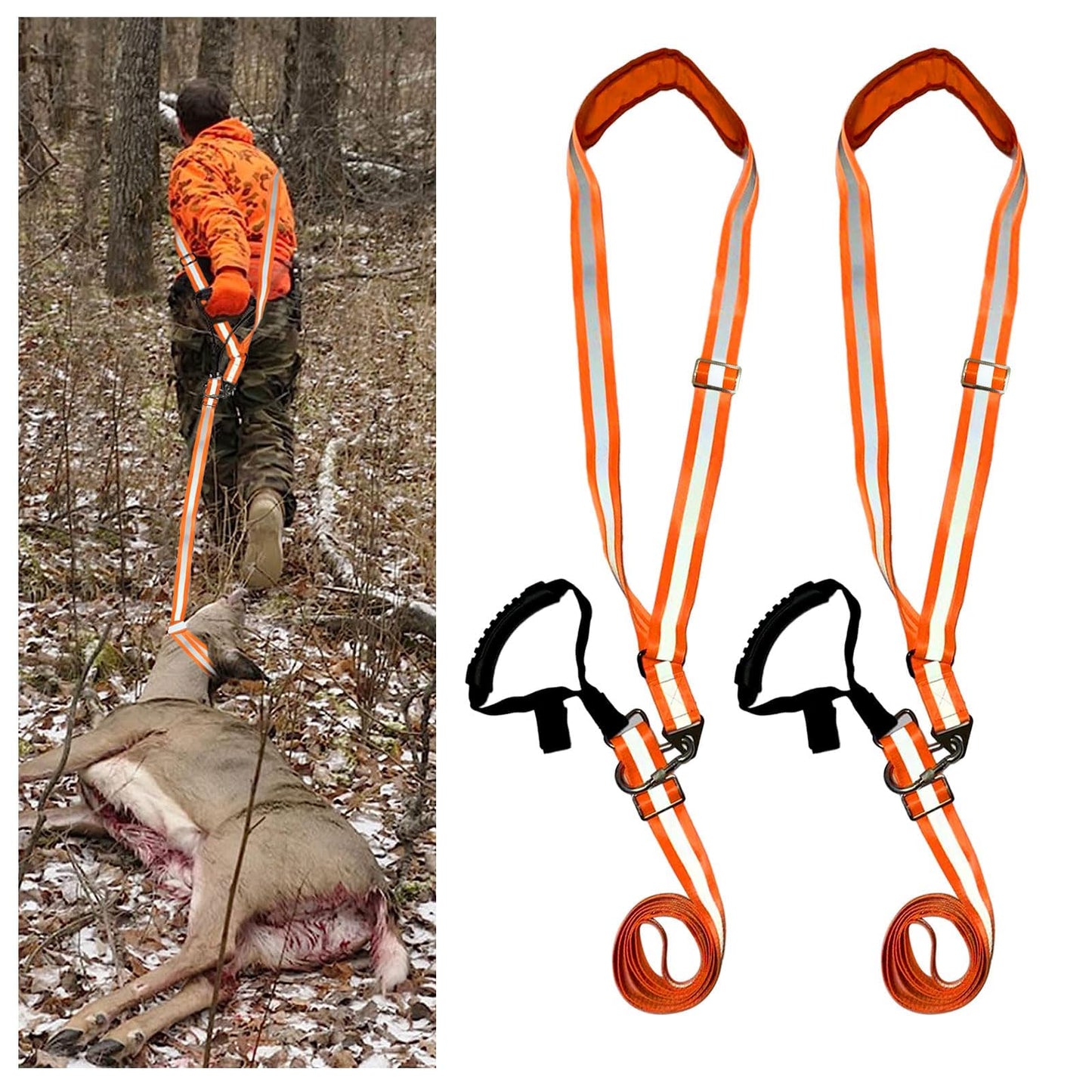 Deer Drag and Harness Heavy Duty Deer Drag Strap Durable Safety Deer Dragging Rope Deer Hunting Accessories for Deer Hunters