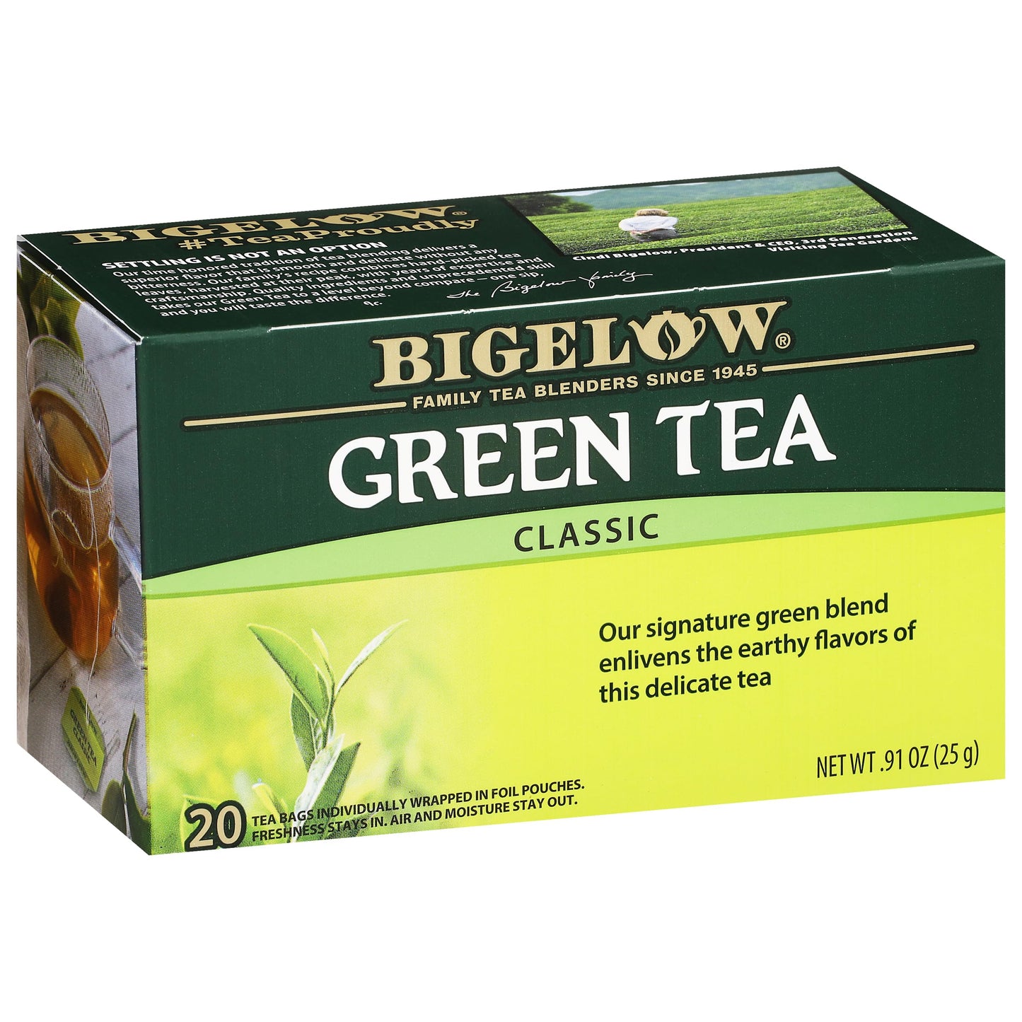 Bigelow Tea Green Tea Variety Pack, Classic Green Tea, Lemon, Pomegranate, Mint, Peach and Constant Comment Flavors, 20 Count Box (Pack of 6), 120 Total Tea Bags