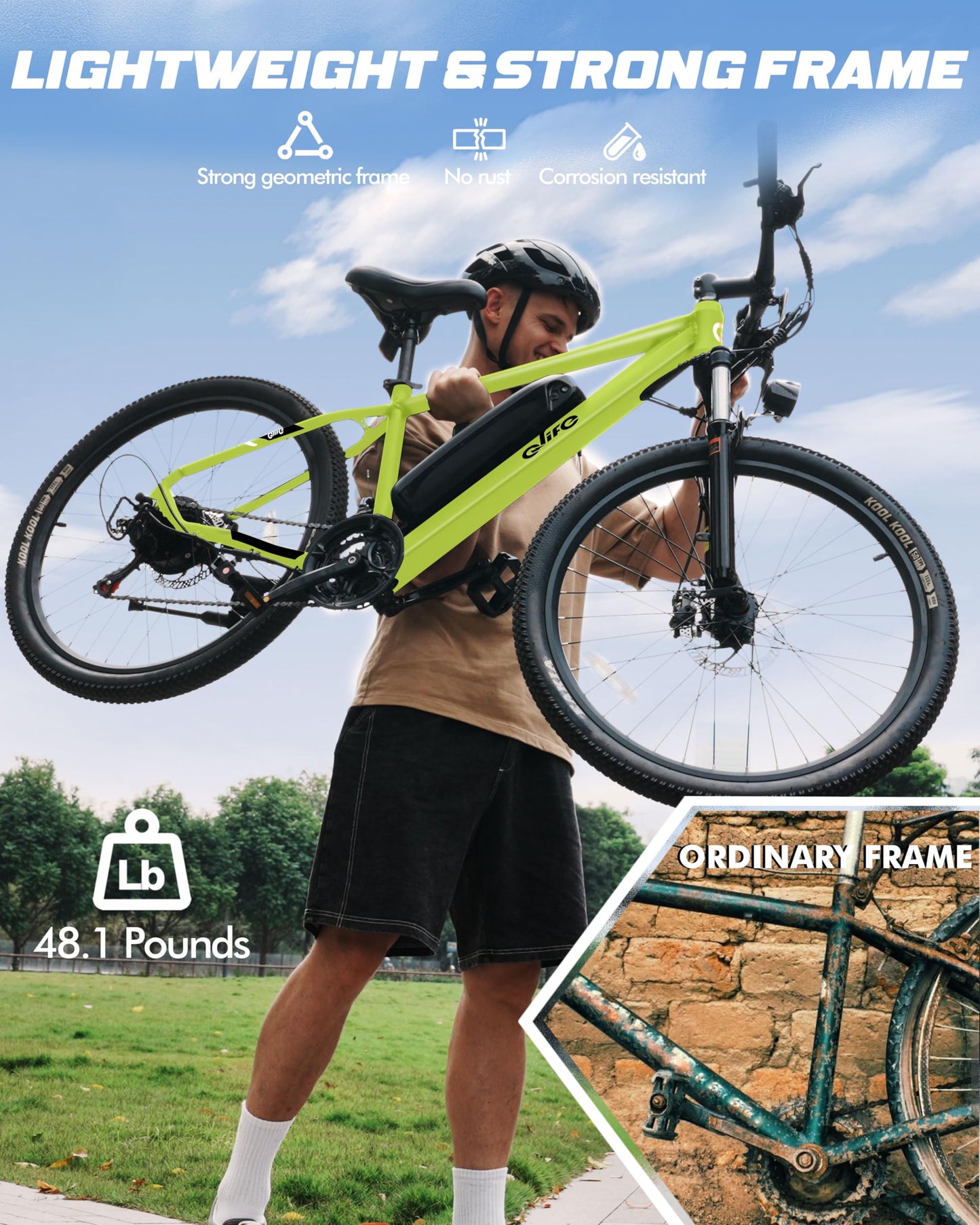 Racer Electric Bike for Adults - 21-Speed Mountain Lightweight Ebike with Peak 750W 22MPH Brushless Motor, 375Wh Removable Battery, 26X2.1 Tire Step Over E-MTB, Up to 40 Miles