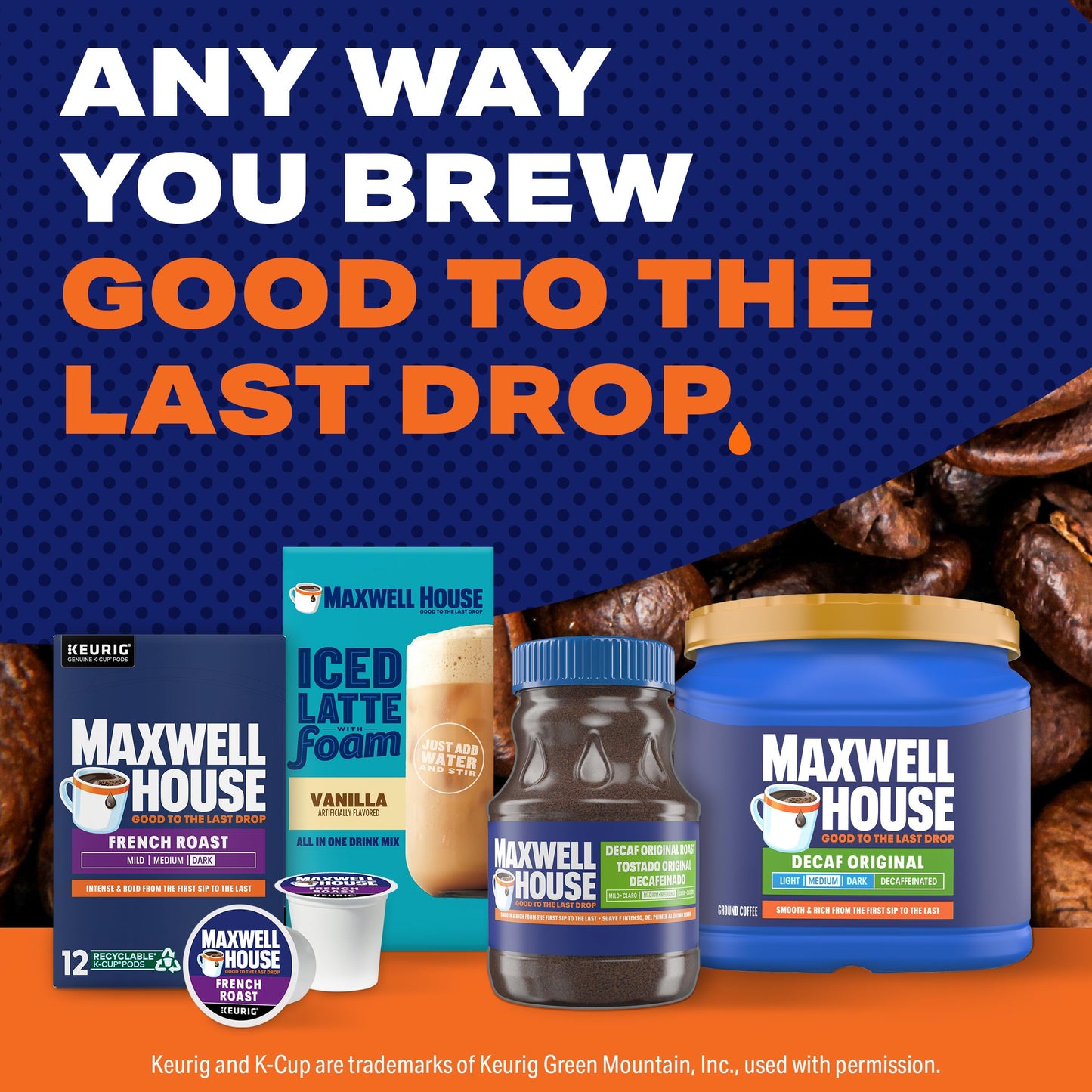Maxwell House Decaffeinated Original Medium Roast Ground Coffee, 29.3 oz Canister
