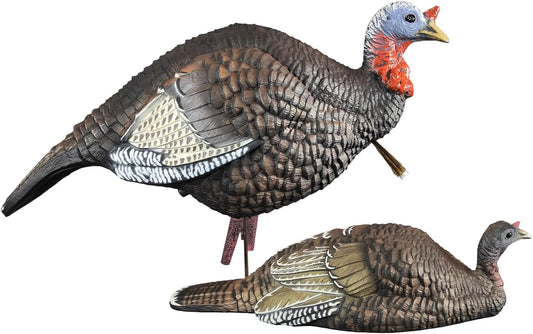 Higdon Outdoors Jake & Jill 1/4 Strut Jake and Laydown Hen Full Body Turkey Decoy Combo with Carry Bag