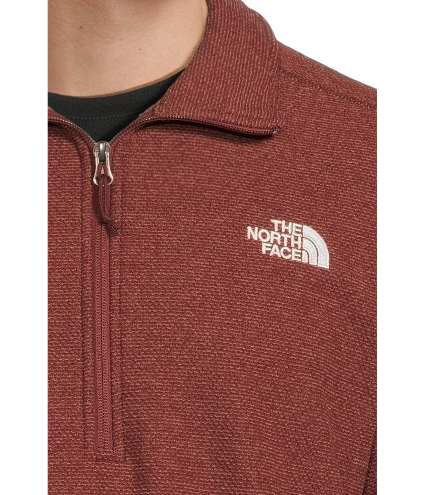 THE NORTH FACE Men's Textured Cap Rock 1/4 Zip Pullover | Fleece Jacket, Fold Over Collar & Embroidered Logo
