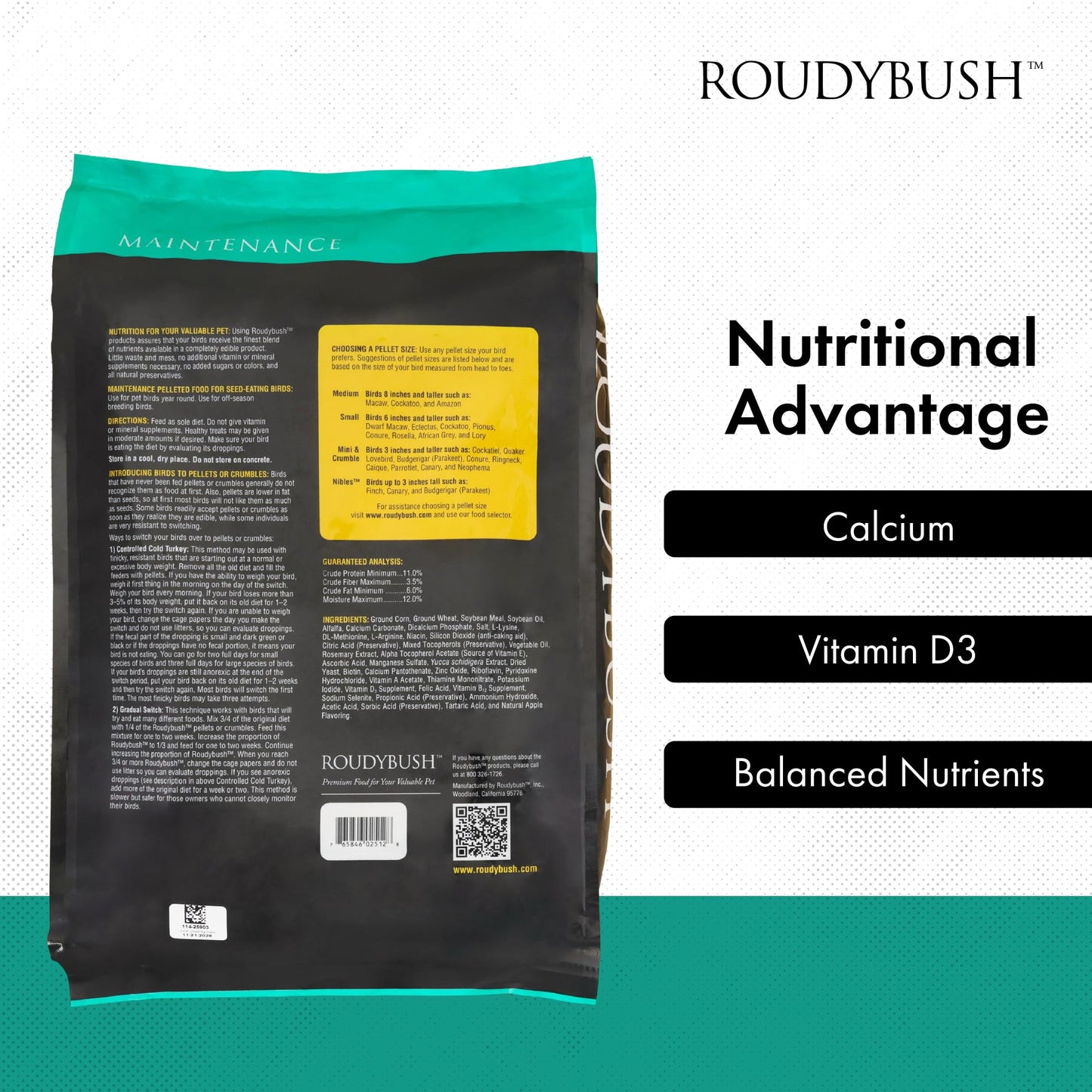Roudybush Daily Maintenance Bird Food, Mini, 44-Ounce