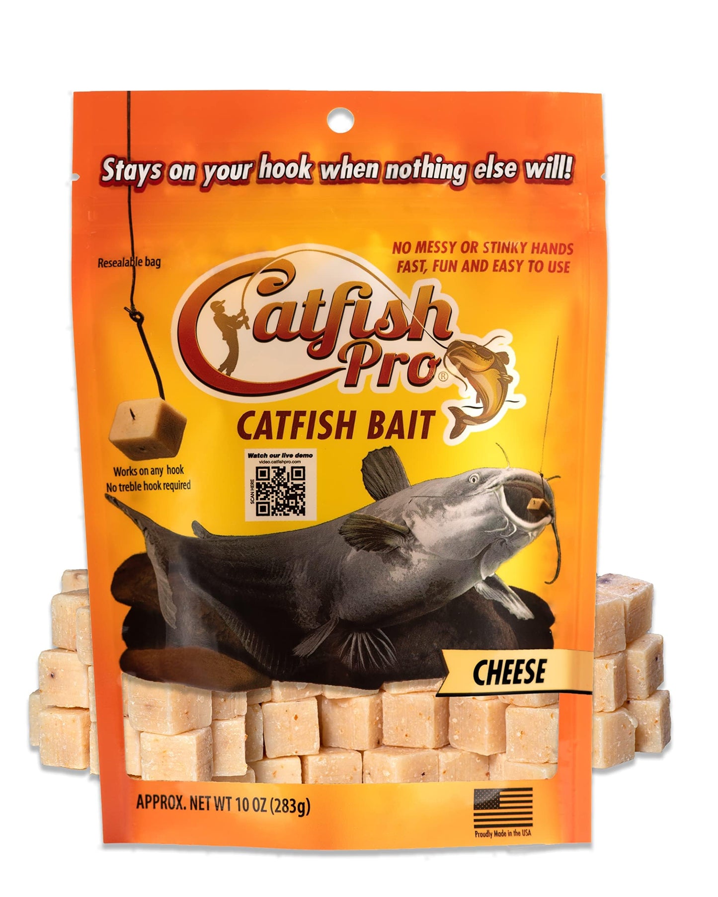 Catfish Pro Catfish Bait - 10oz Bag with 80pcs | Irresistible Scent for Catfish | Mess-Free, Stays On Your Hook When Nothing Else Will | Great for Rod, Reel, Trotline, Jugs & Yoyos Fishing