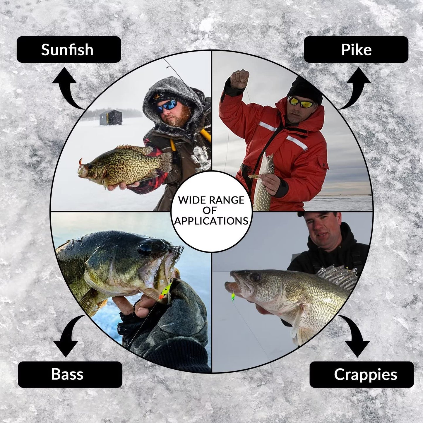 THKFISH Ice Fishing Jigs Kit Ice Fishing Lures for Walleye Perch Jigs Heads for Ice Fishing Tackle Panfish Crappie Jigs 50PCS/31PCS