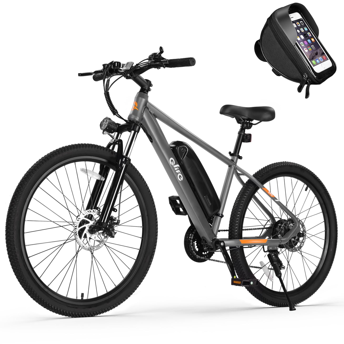 Racer Electric Bike for Adults - 21-Speed Mountain Lightweight Ebike with Peak 750W 22MPH Brushless Motor, 375Wh Removable Battery, 26X2.1 Tire Step Over E-MTB, Up to 40 Miles