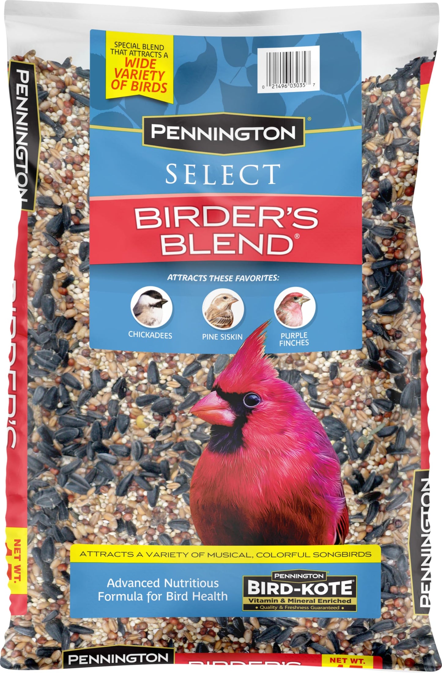 Pennington Pride Songbird Nut & Fruit Blend, Wild Bird Seed for Outside Feeders, Advanced Nutrition Formula for Bird Health, 10-lb. Bag