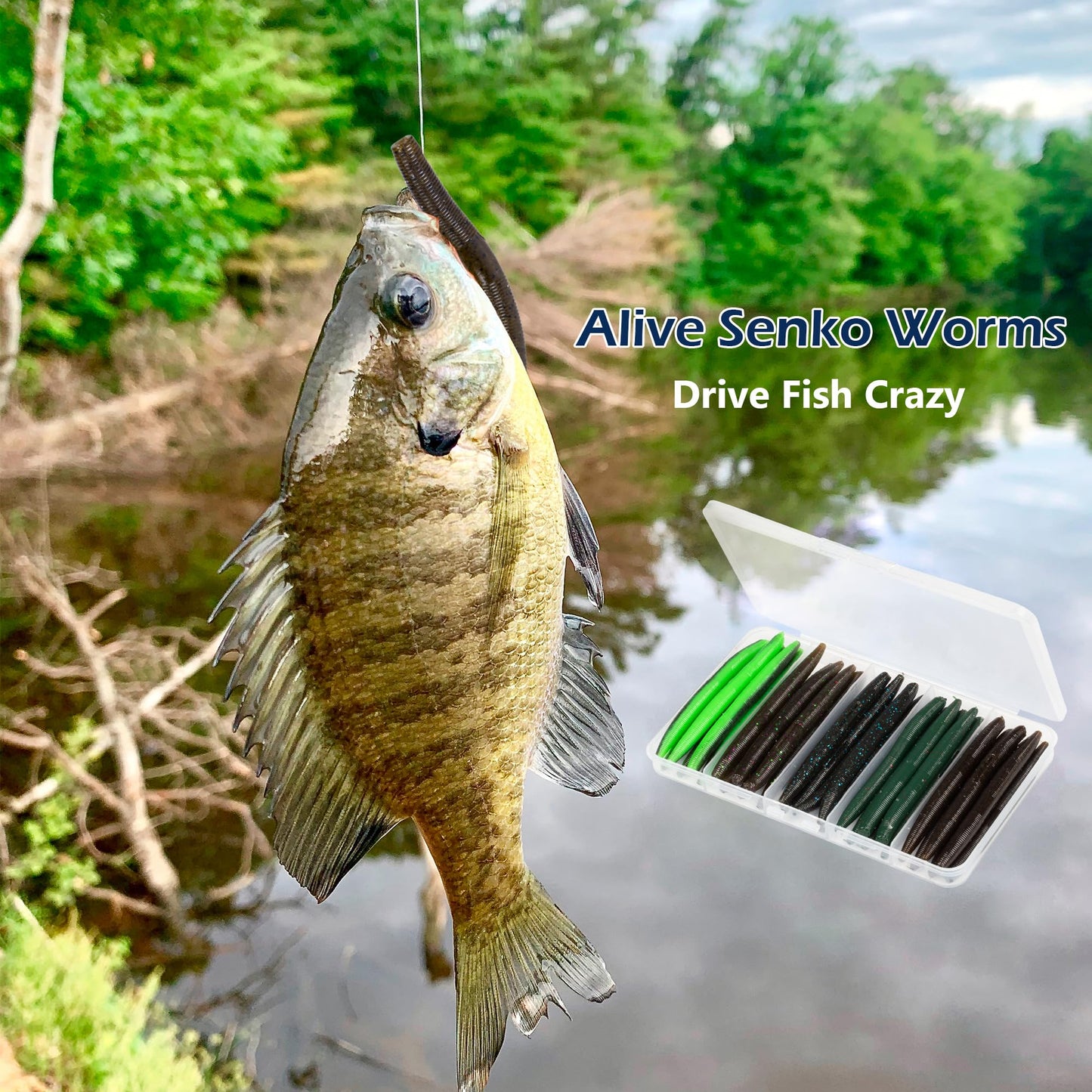 Senko Worms Kit – 4"/5" Soft Plastic Fishing Lures with Salt Impregnation for Bass Fishing