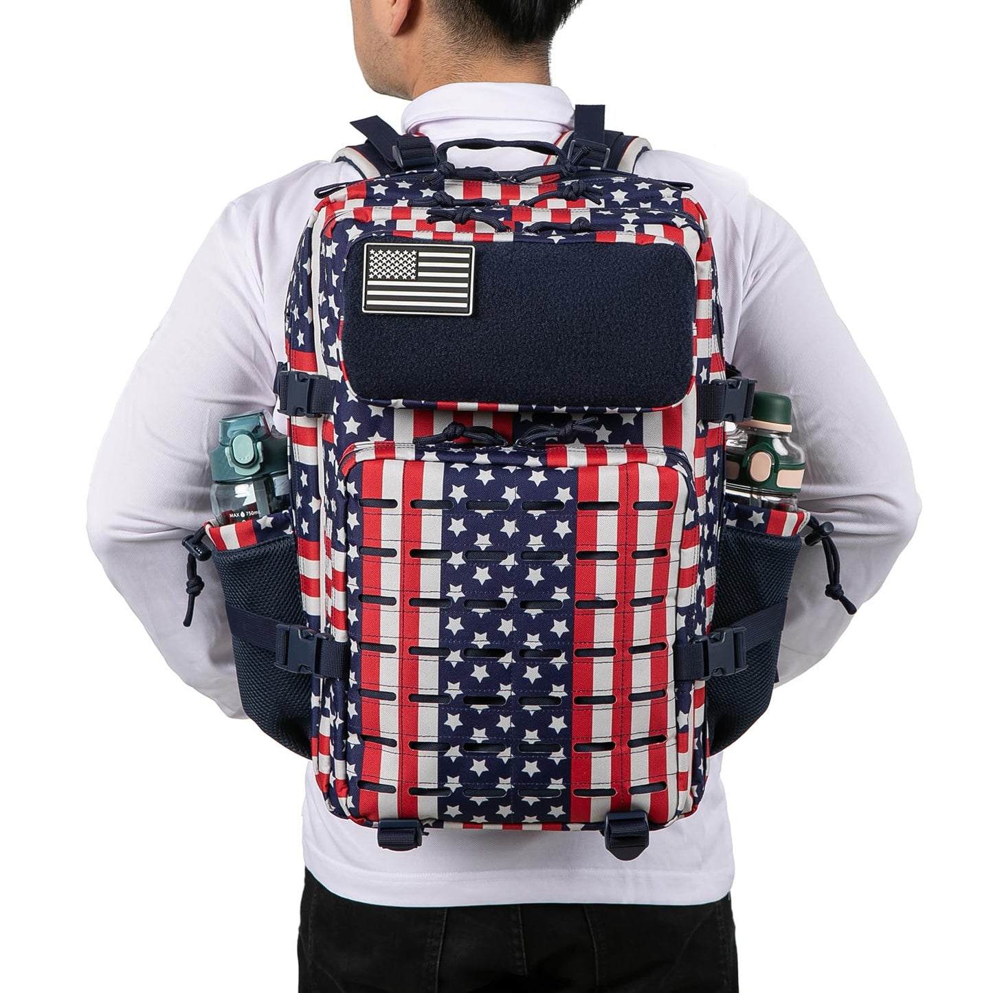 QT&QY 25L/35L/45L Military Tactical Backpack For Men Molle Daypack 3 Day Bug Out Bag Hiking Rucksack With Bottle Holder