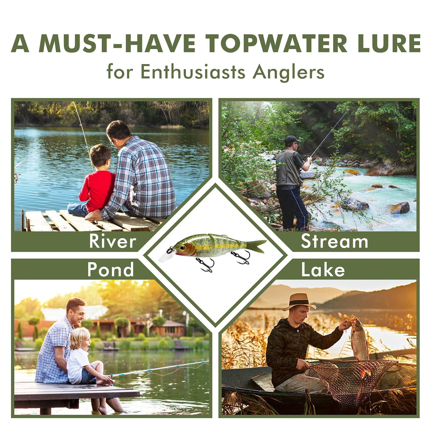 TRUSCEND Swimmax for Freshwater and Saltwater, Lifelike Fishing Lures for Bass Trout Crappie Walleye Pike Bluegill Salmon, Swimbait for Bass Fishing, Amazing Fishing Gear Gifts for Family Fishing