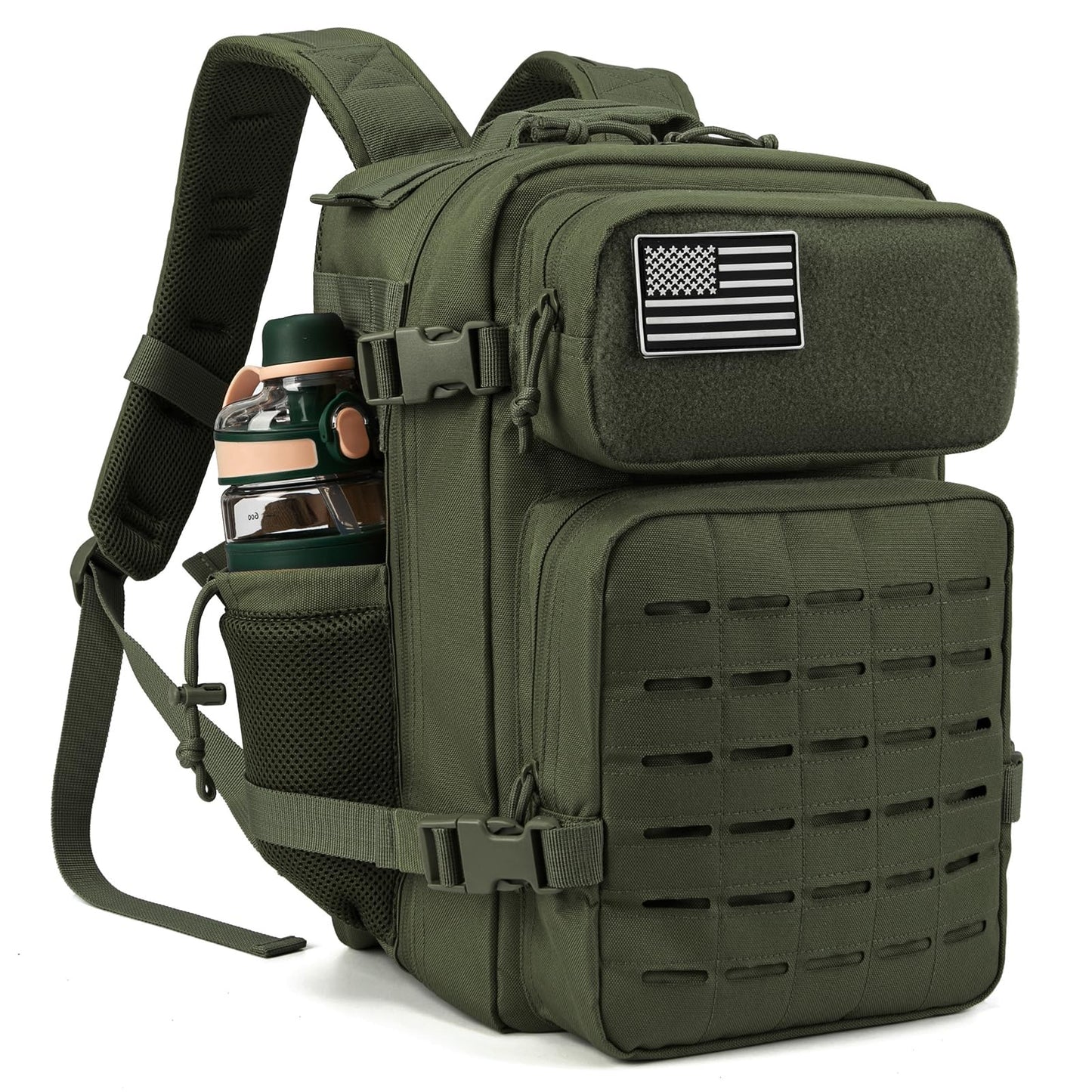 QT&QY 25L/35L/45L Military Tactical Backpack For Men Molle Daypack 3 Day Bug Out Bag Hiking Rucksack With Bottle Holder
