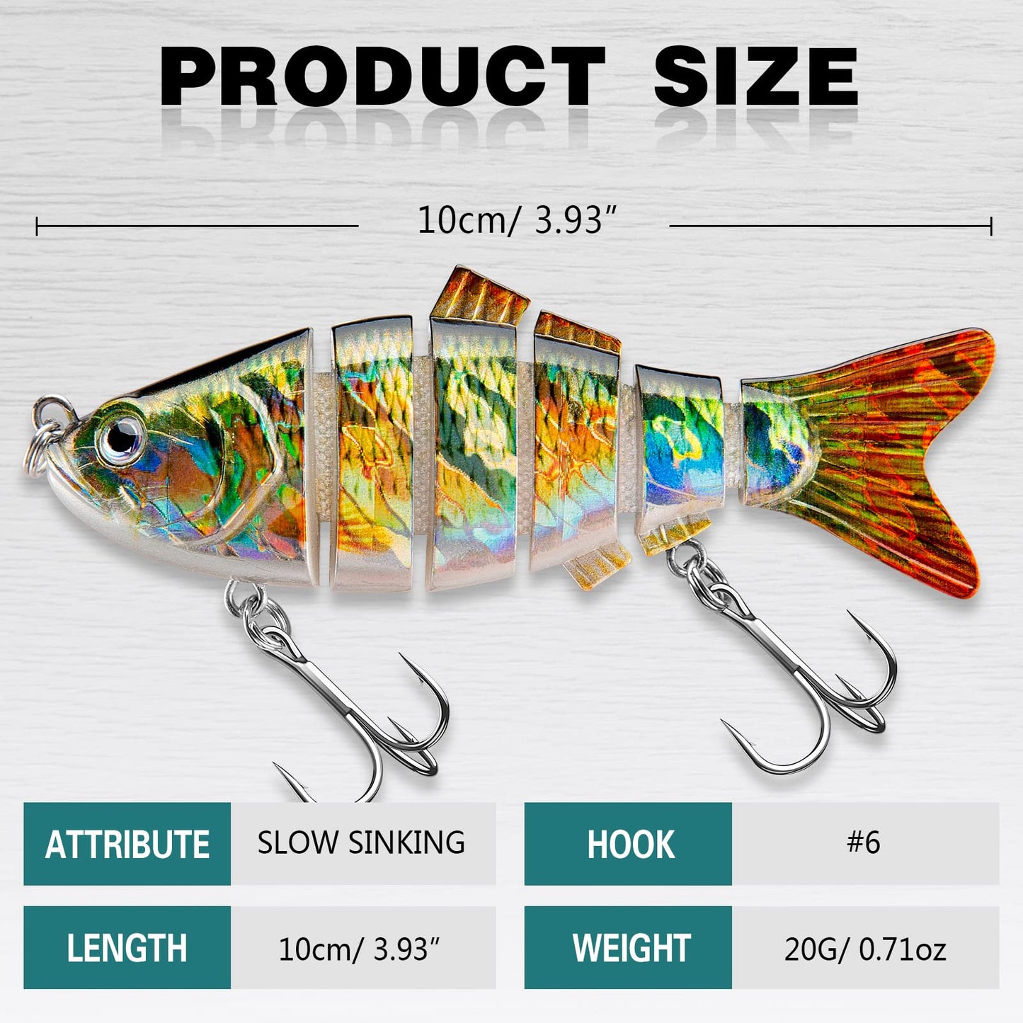 Bass Fishing Lure for Freshwater and Saltwater Lifelike Fishing Lures Multi Jointed Swimbait for Bass Trout Crappie Walleye Pike Fishing Gifts for Men