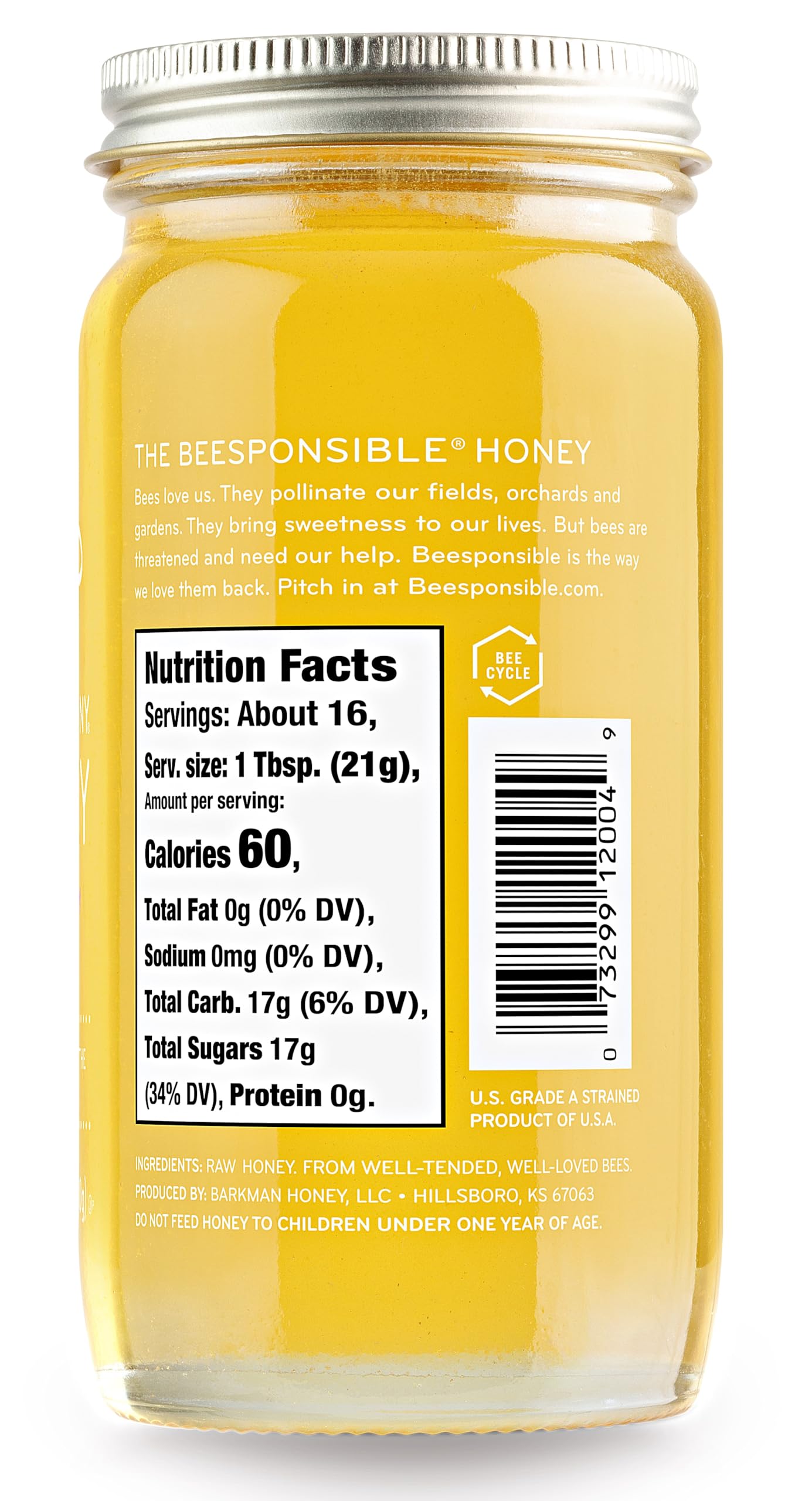 Bee Harmony Honey 5 Pack Variety Pack, 60 Ounce (Clover, Wildflower, Orange Blossom, Berry and Blueberry)