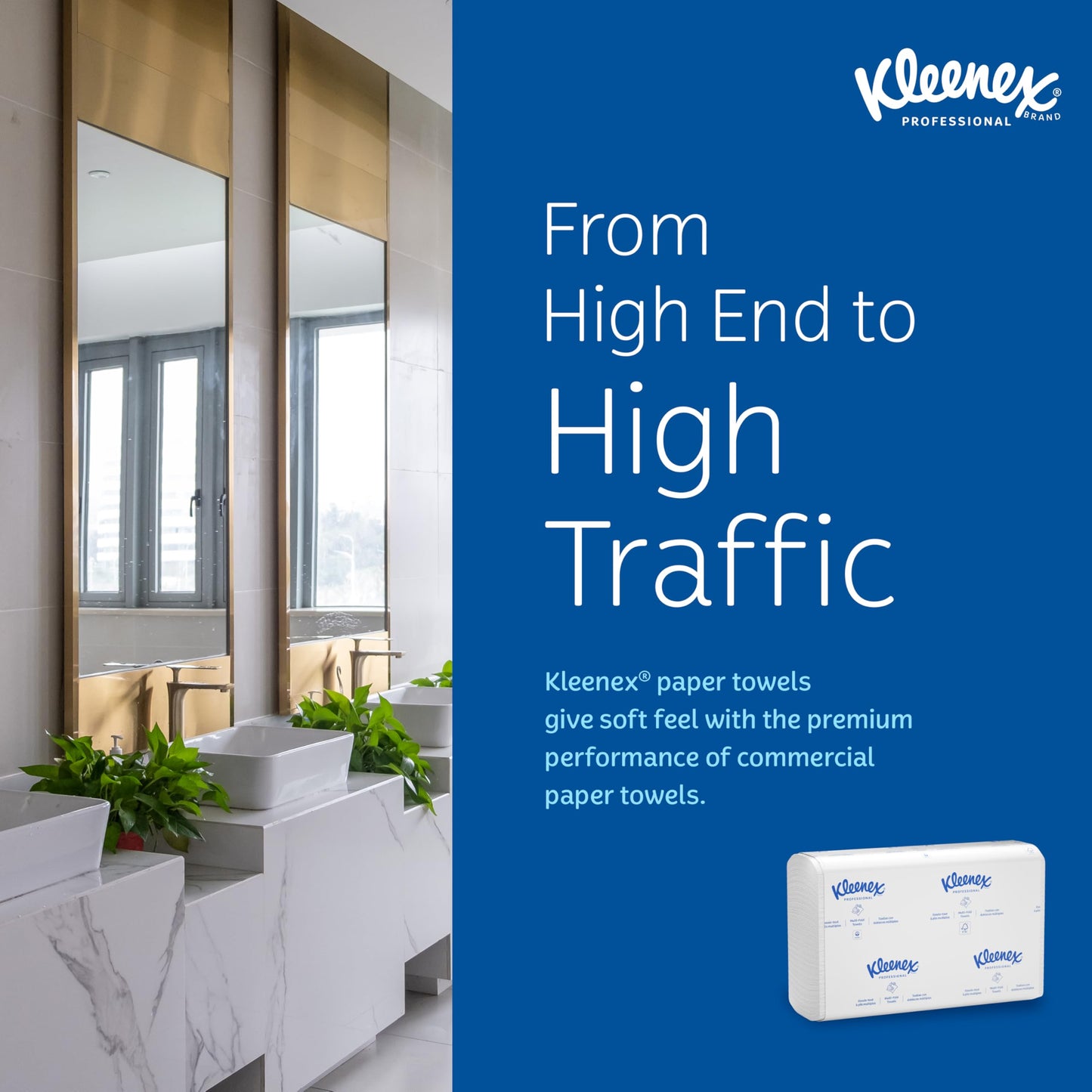 Kleenex Professional Universal Multifold Paper Towels, Bulk (01890), Absorbency Pockets, 9.2" x 9.4" Towel, White (150 Sheets/Pack, 16 Packs/Case, 2,400 Sheet Total)