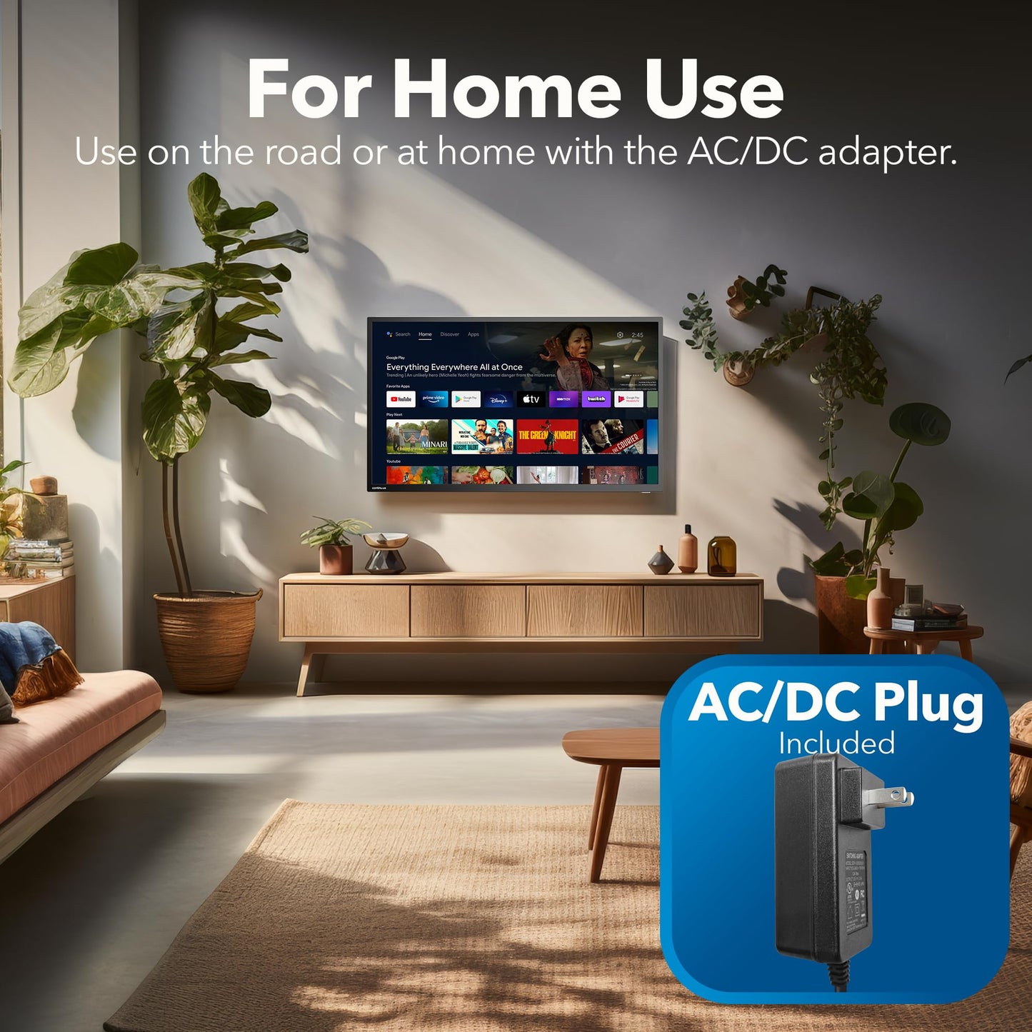 Continu.US 40" 12V RV Smart TV – Android TV with Google Assistant, Chromecast, and Free Streaming Apps – 1080p HD – CT-40TS10