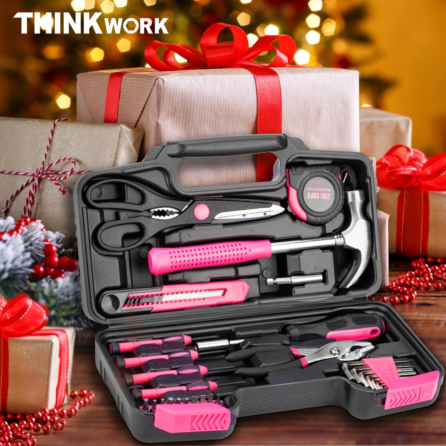 THINKWORK Tool Set - 207 Piece Portable Home Repairing Tool Kit, General Household Hand Tool Set with 13'' Wide Mouth Open Storage Tool Bag, Perfect for DIY, Home Maintenance, Handyman - Gift for Men