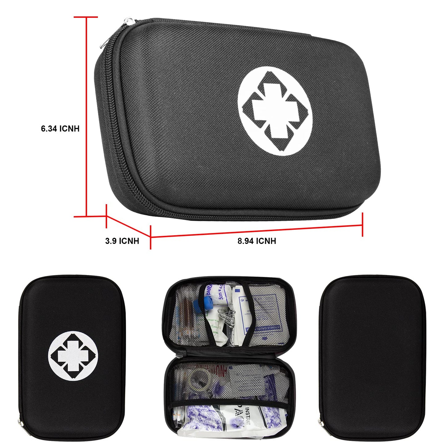 276PCS First Aid Kit Home Car Camping Hiking Emergency Supplies Small Compact Lovely Bag for School Outdoor, Basic Outdoor Essentials Survival Kit for Travel AMORNING