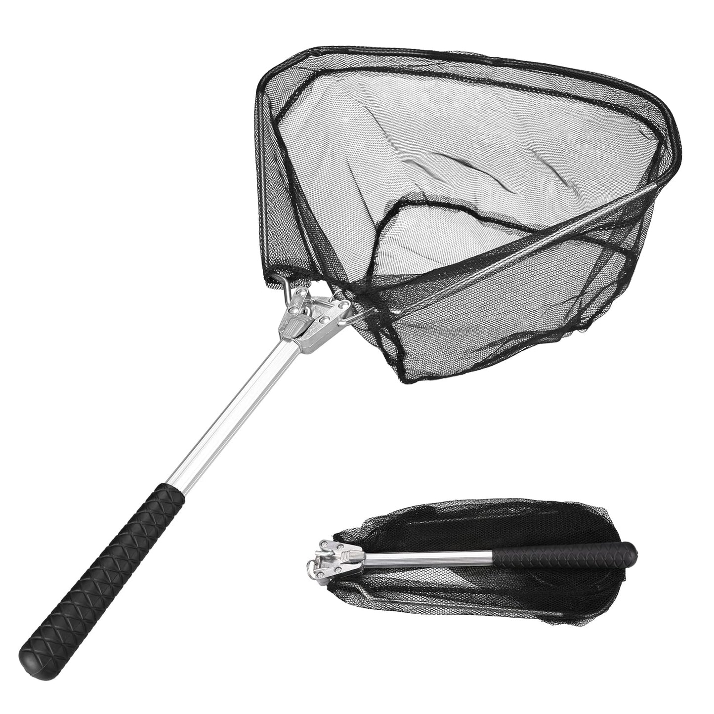 Yeahmart Fishing Net Minnow Nets with Aluminum Collapsible Telescopic Fishing Pole Handle and Nylon Mesh, Small Fishing Landing Net for Saltwater Freshwater, Kids, Men, Women, Extends to 21-75 inch