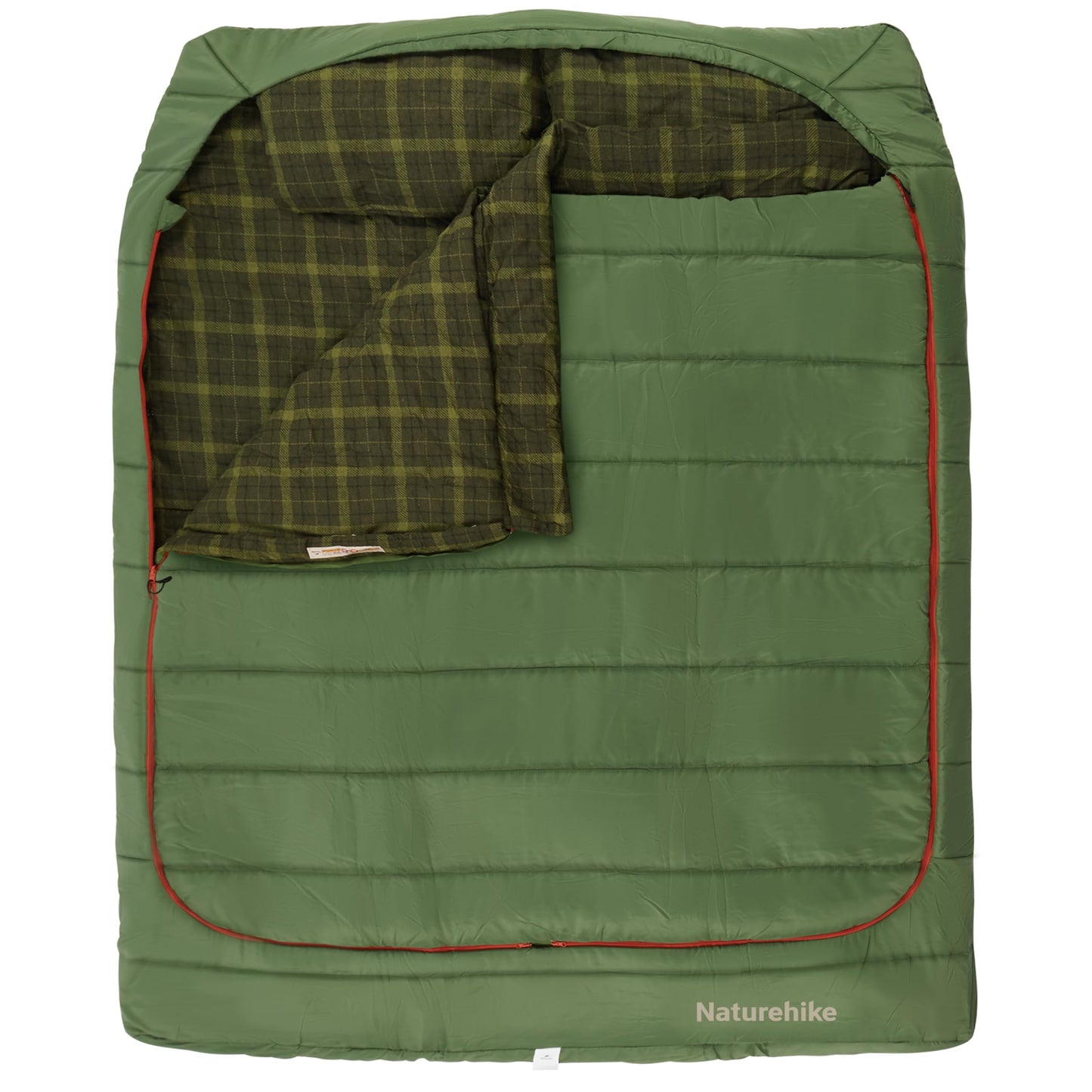 Naturehike 0 Degree Flannel Two Person Sleeping Bag with Pillows for Adults, Couples & Family, Doublewide Double Sleeping Bag 2 Person for All Seasons Camping Hiking Backpacking