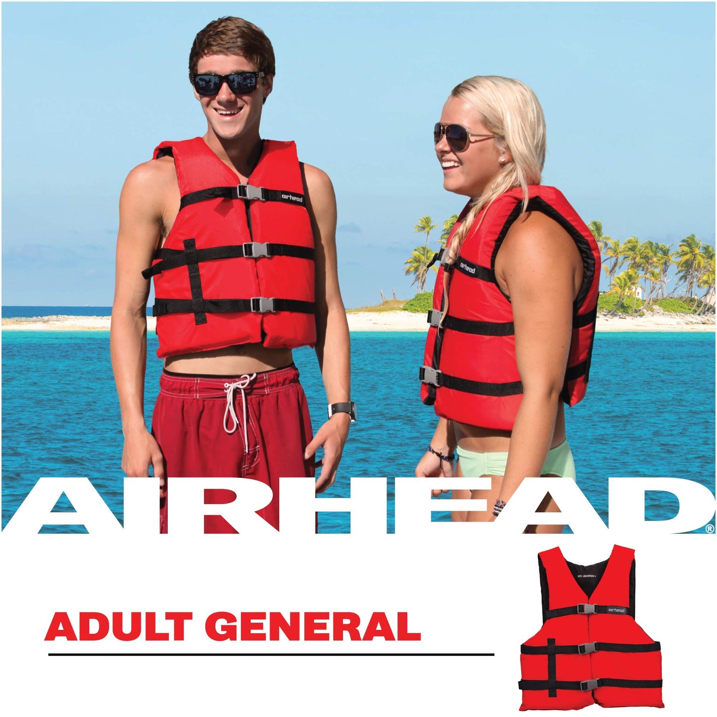 Airhead General All Purpose Life Jacket, US Coast Guard Approved Type III Life Vest, Perfect for Boating and Personal Watercraft Use