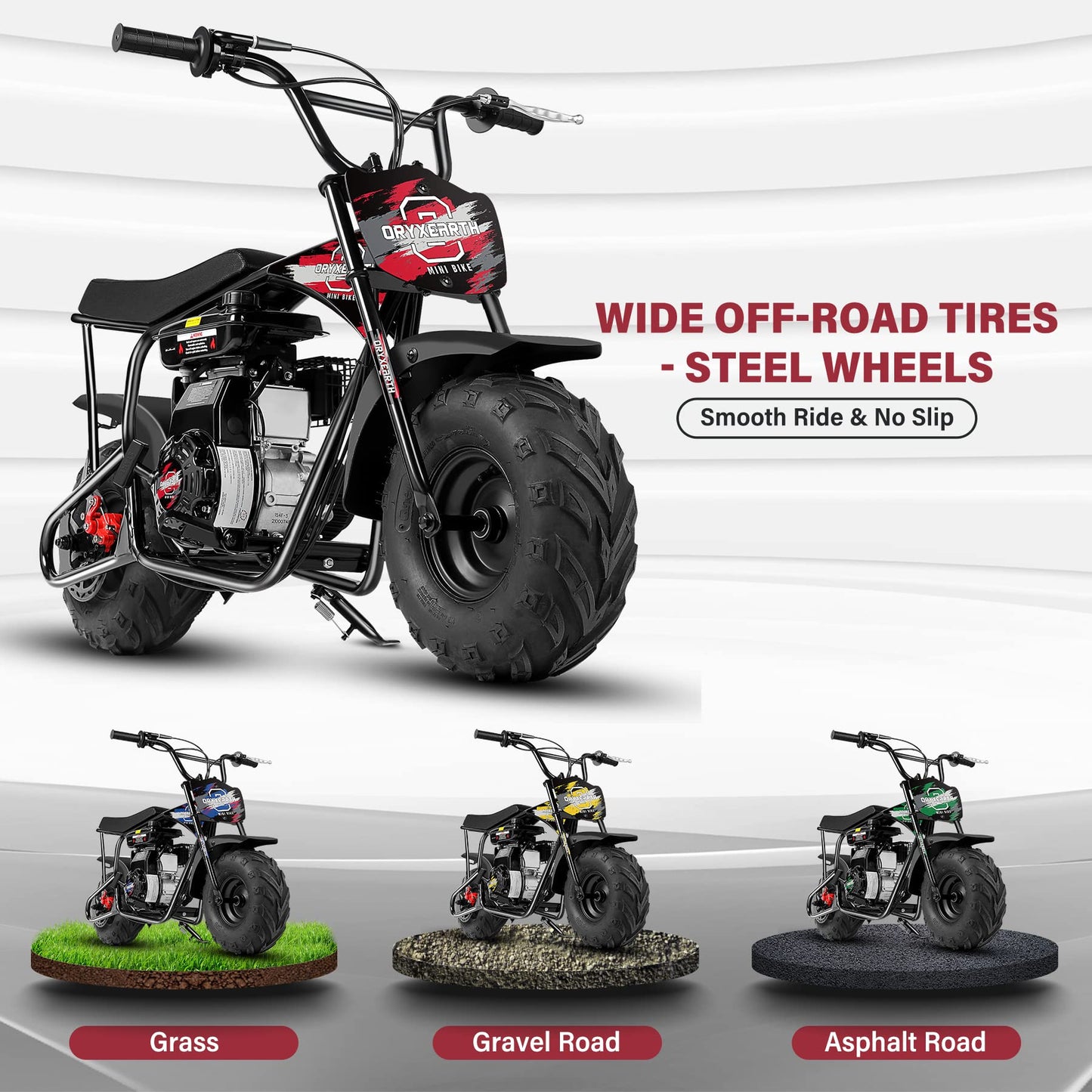 Oryxearth Mini Dirt Bike for Kids, 105CC 4-Stroke Kid Gas Powered Off-Road Pocket Pit Trail Motorcycle W/EPA Approved, Up to 24 Mph Weight Support 185 LBS