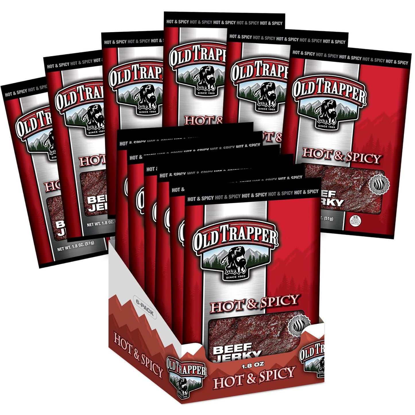 Old Trapper Beef Jerky, Old-Fashioned 10-Ounce Bag, Tender Meat Snacks for Lunches or Between Meals, 11 Grams of Protein, Zero Grams of Fat, and 70 Calories per Ounce (Pack of One)
