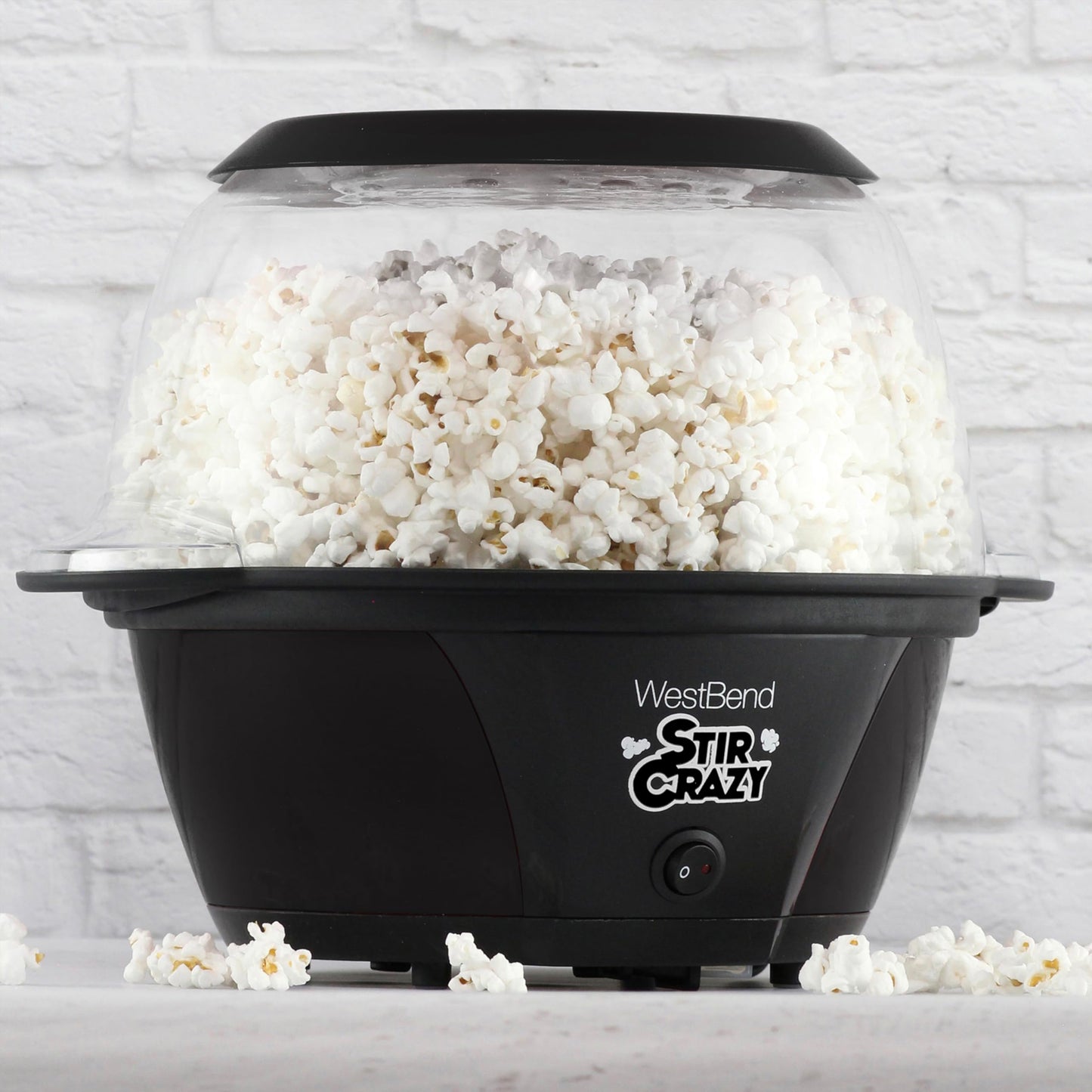West Bend Stir Crazy Hot Oil Popcorn Popper, Popcorn Maker Machine with Large Serving Bowl Lid and Stirring Rod Perfect for Movie Night Snack Time or Parties, 6-Quart, Red