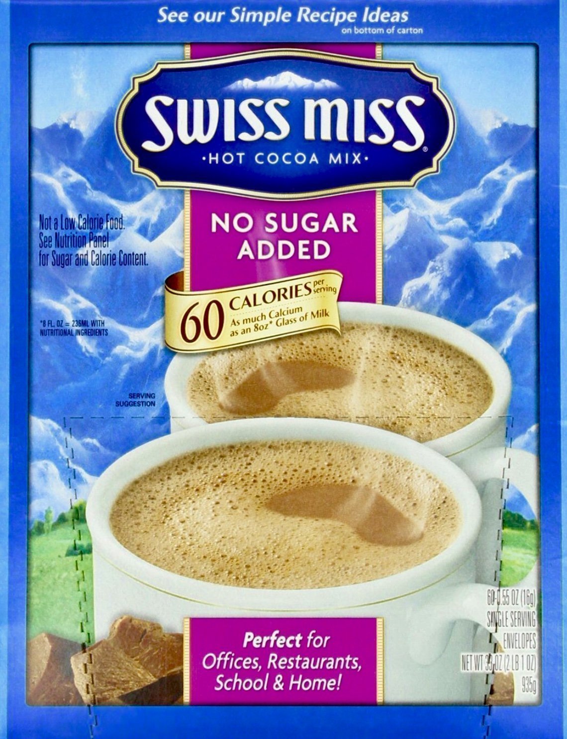 SWISS MISS Milk Chocolate Flavored Hot Cocoa Mix, 38.27 OZ Square Canister