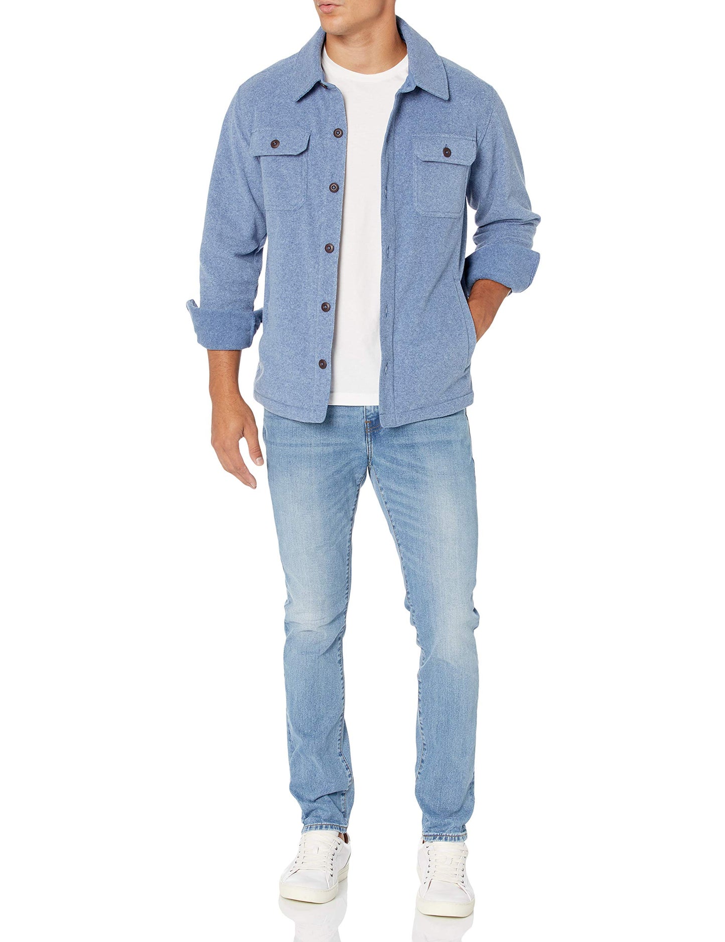 Amazon Essentials Men's Long-Sleeve Polar Fleece Shirt Jacket