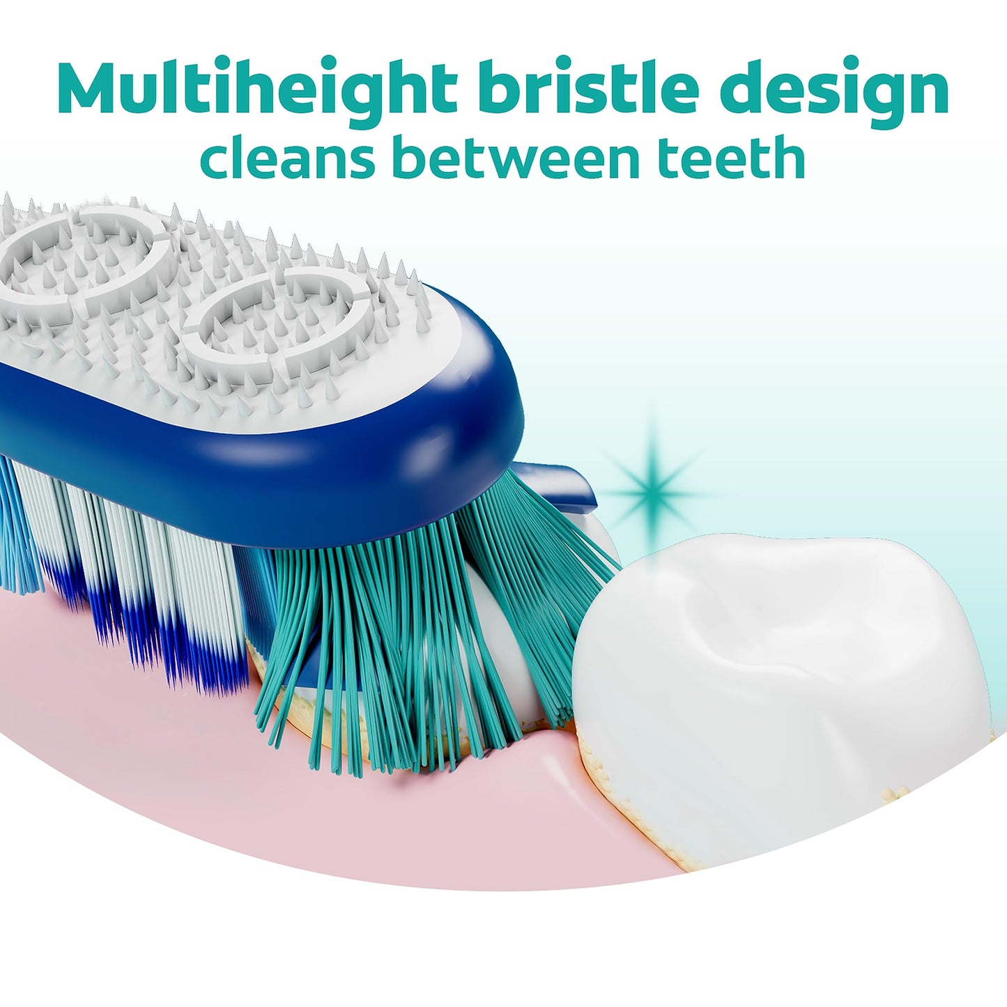 Colgate 360 Deep Clean Soft Toothbrush for 4 in 1 Bacterial Removal, Features Floss Tip Bristles and Tongue Cleaner, 4 Count