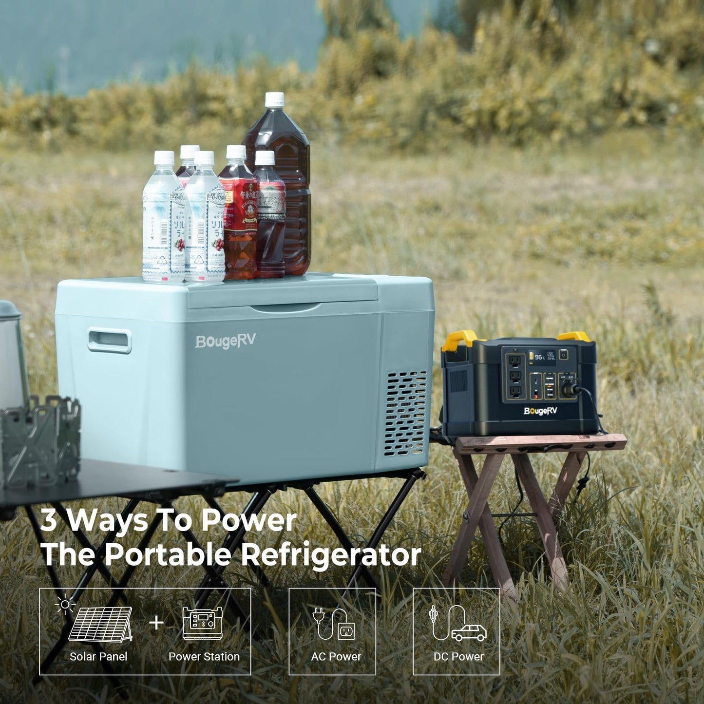 BougeRV 12 Volt Refrigerator 12V Car Fridge 23 Quart Portable Freezer Compressor Cooler 12/24V DC 110~240 Volt AC for Truck Van RV Camper SUV Travel Camping Road Trips Tailgating -7℉~50℉