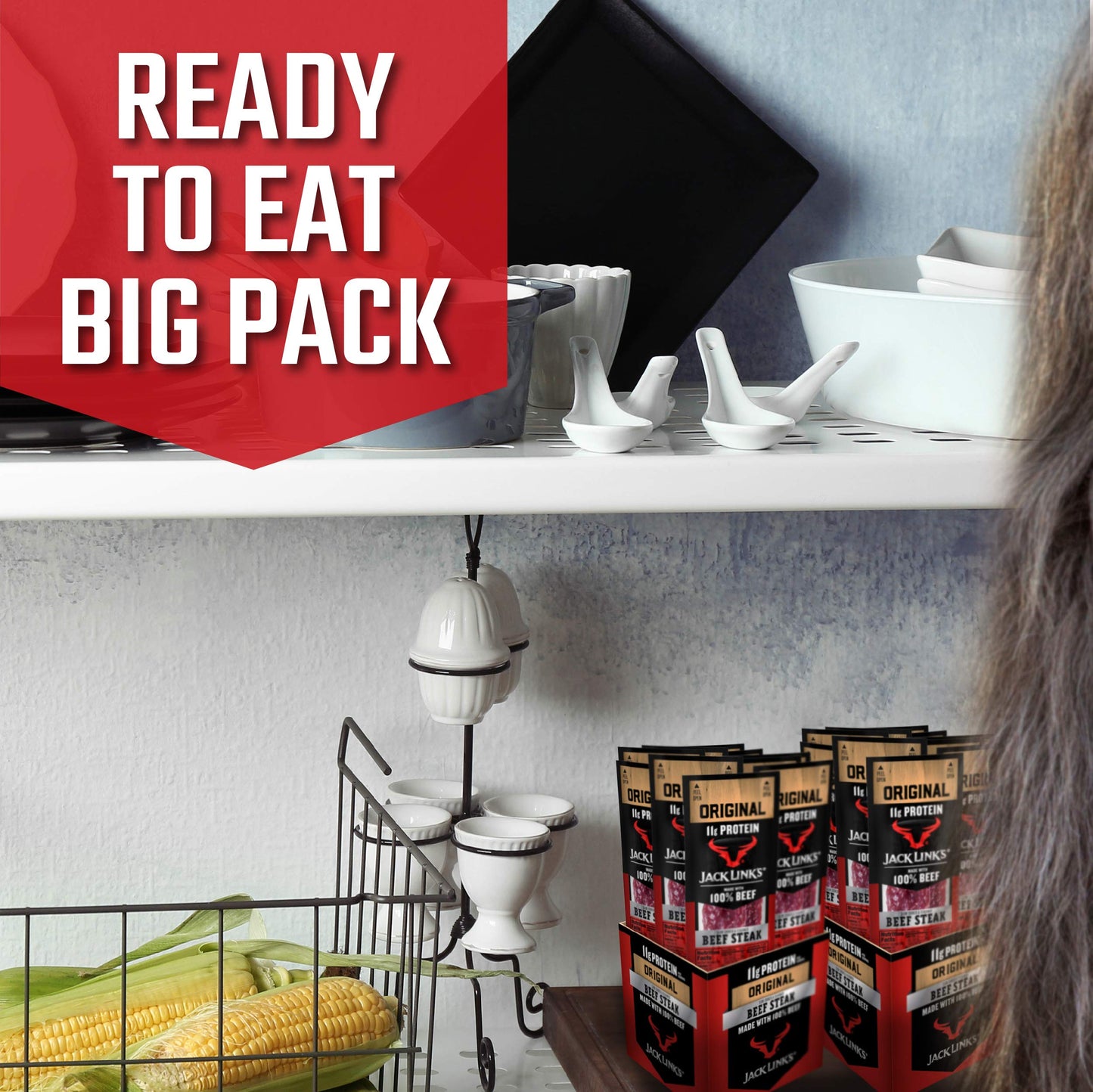 Jack Link's Beef Steak, Original - Protein Snacks, Meat Snack with 12g of Protein, Made with 100% Beef, Individually Wrapped Bulk Snack Pack, Keto Friendly - 1 Oz. (12 Count)