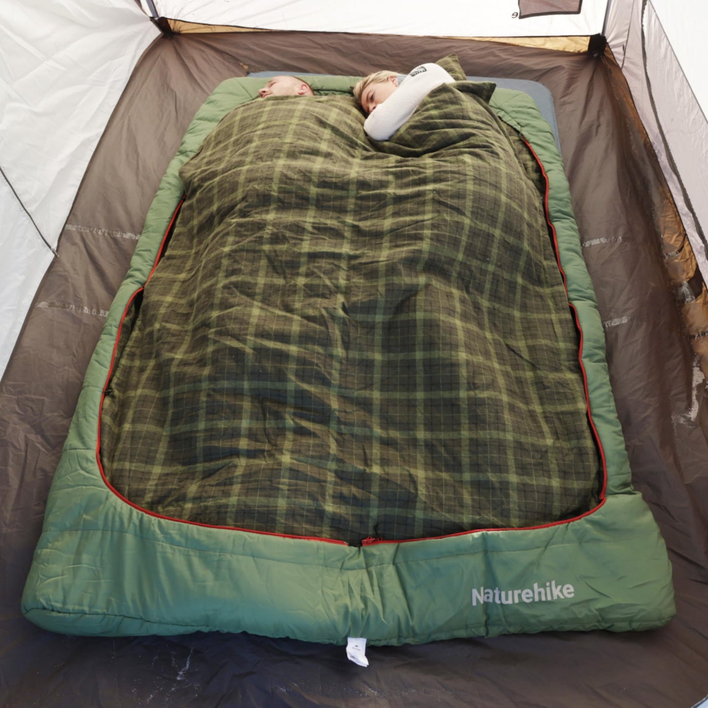 Naturehike 0 Degree Flannel Two Person Sleeping Bag with Pillows for Adults, Couples & Family, Doublewide Double Sleeping Bag 2 Person for All Seasons Camping Hiking Backpacking