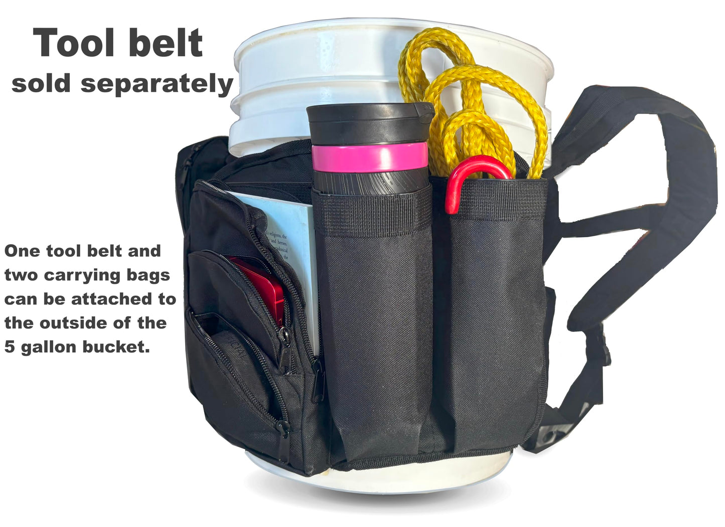 Backpack for 5 Gallon Buckets for Fishing, Picking Apples and Sports