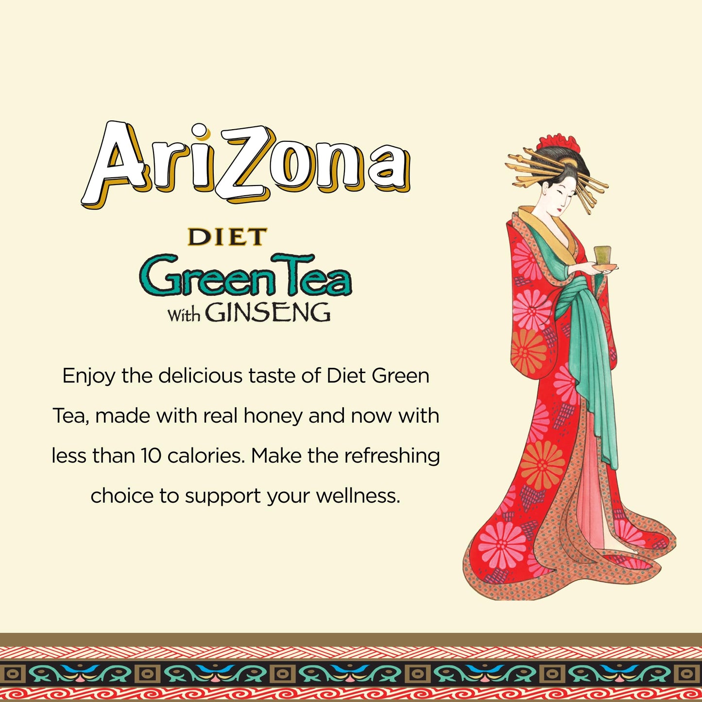 AriZona Green Tea with Ginseng and Honey - Big Can, 22 Fl Oz (Pack of 12)