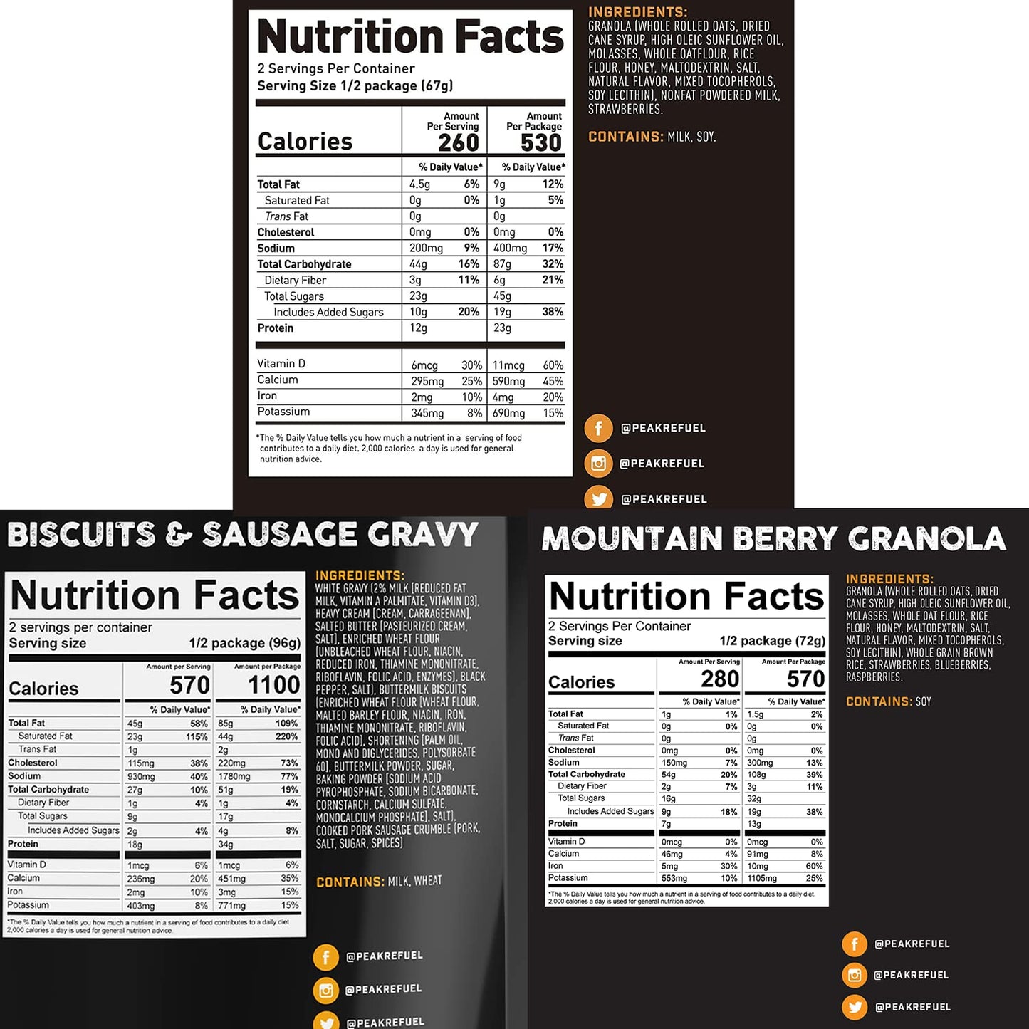 Peak Refuel Biscuits and Gravy | Premium Freeze Dried Camping Food | Backpacking & Hiking MRE Meals | Just Add Water | 100% Real Meat | 34g of Protein | 2 Serving Pouch (2 Serving Pouch)