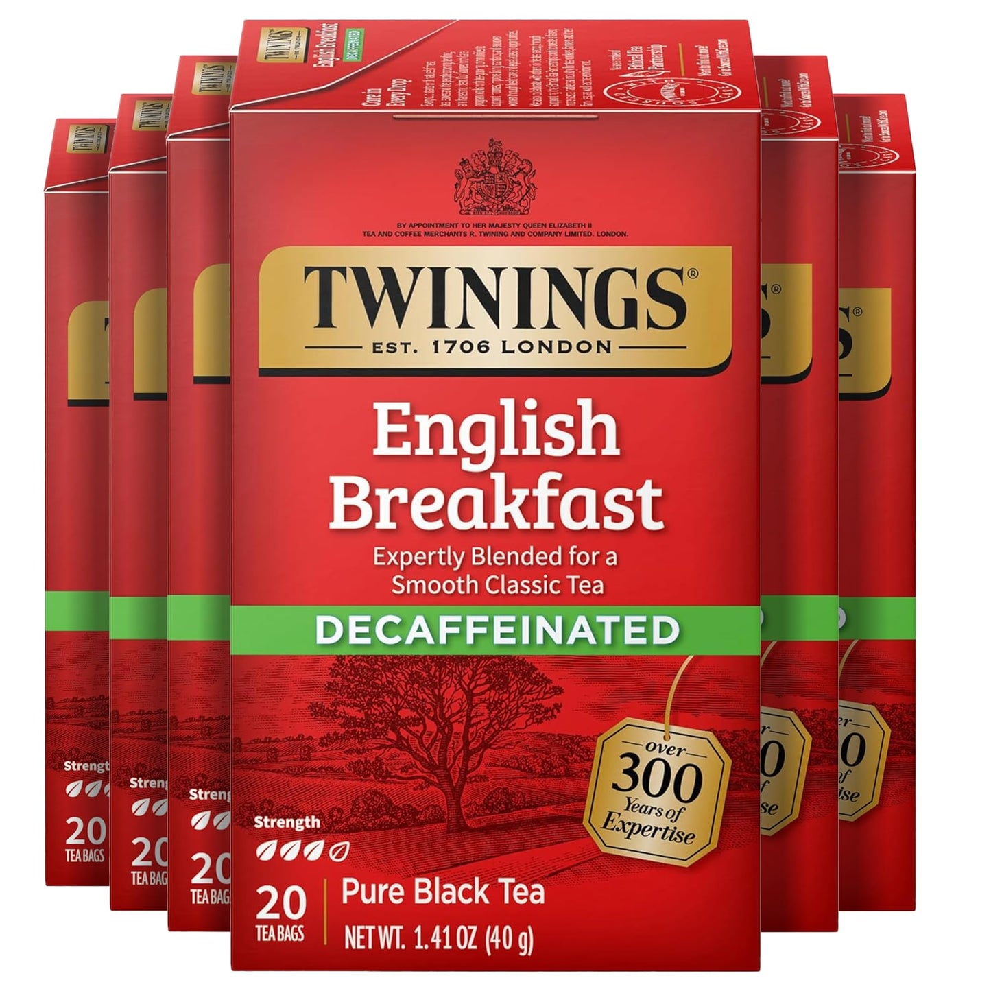 Twinings English Breakfast Black Tea Individually Wrapped Bags, 100 Count (Pack of 1), Smooth, Flavourful, and Robust, Caffeinated, Enjoy Hot or Iced, 100 Teabags