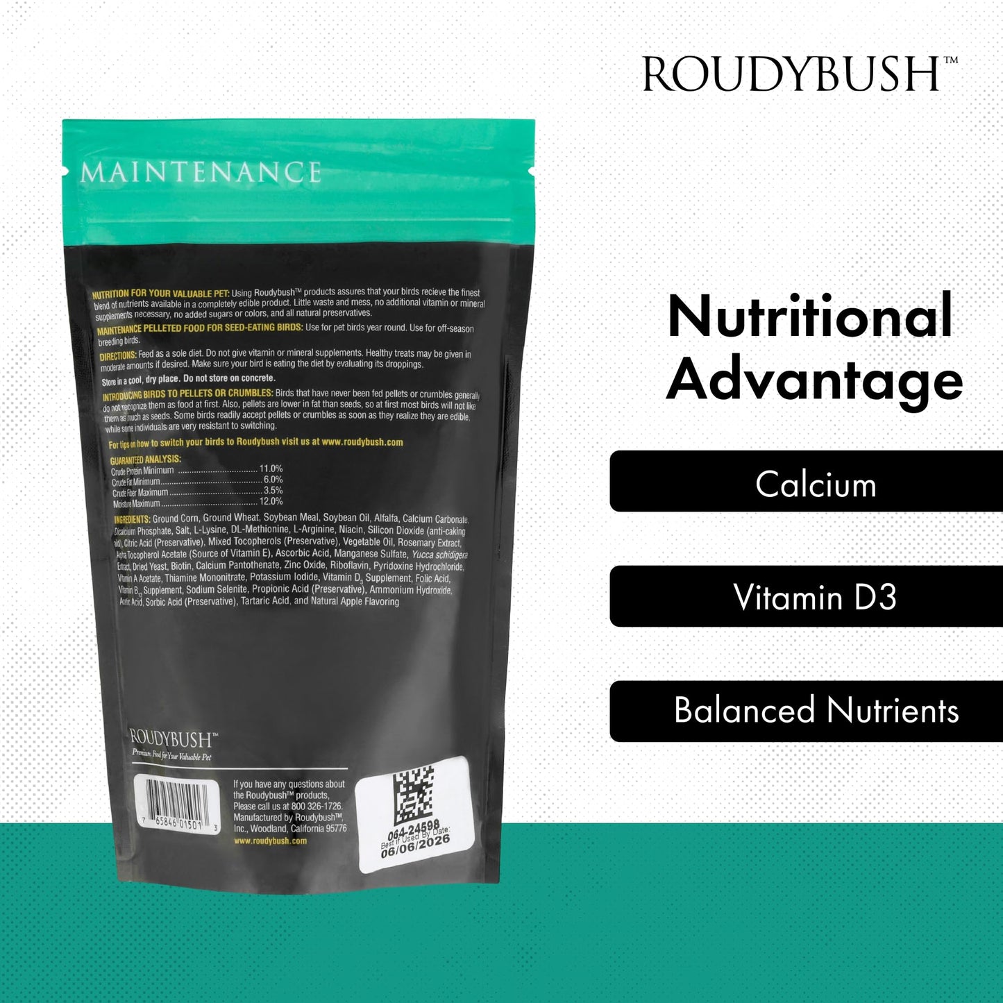 Roudybush Daily Maintenance Bird Food, Mini, 44-Ounce