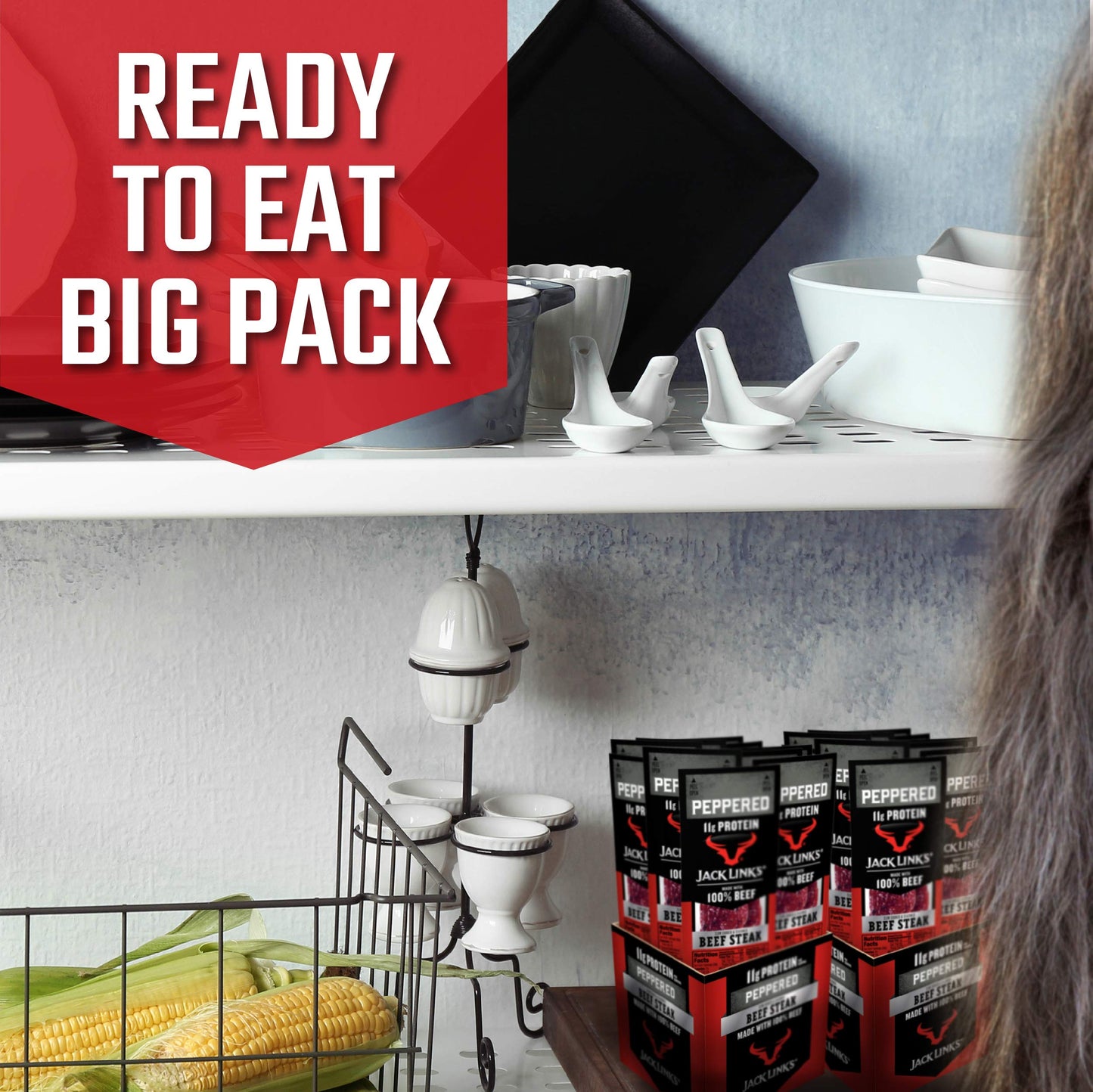 Jack Link's Beef Steak, Original - Protein Snacks, Meat Snack with 12g of Protein, Made with 100% Beef, Individually Wrapped Bulk Snack Pack, Keto Friendly - 1 Oz. (12 Count)