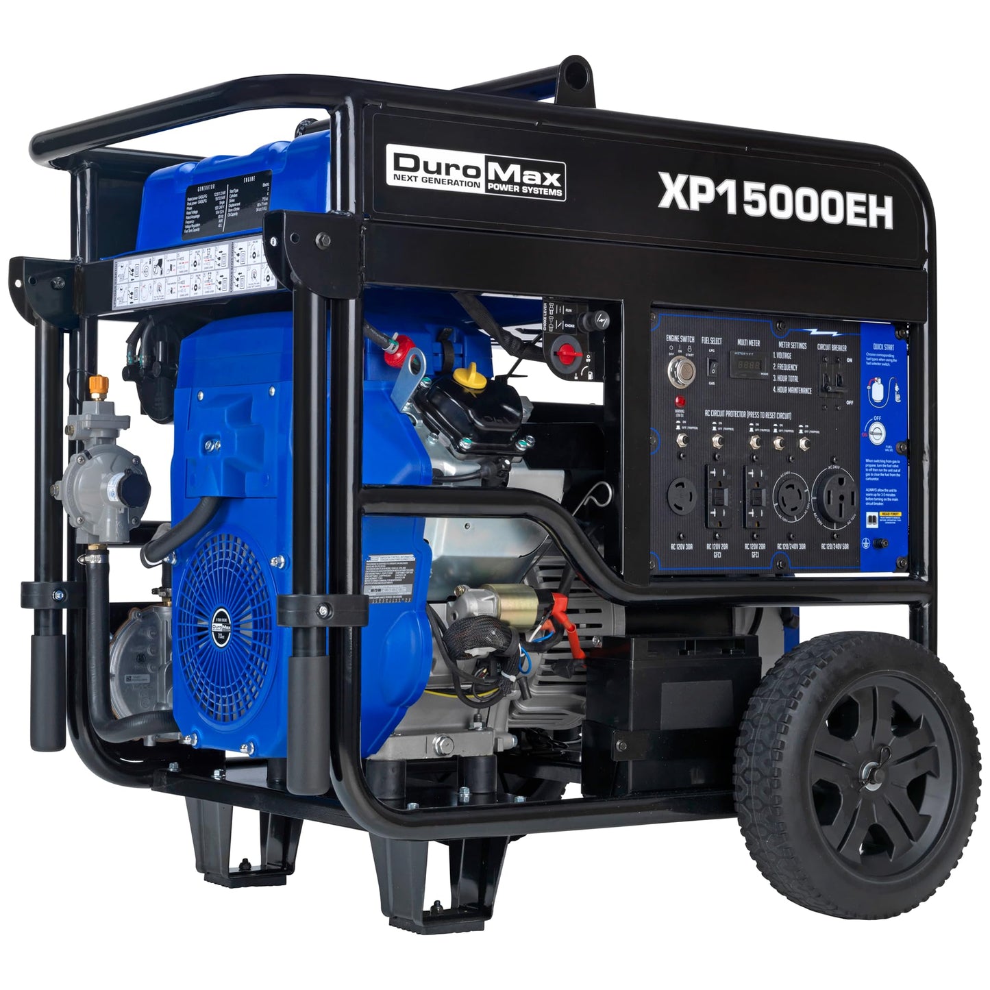 DuroMax XP13000EH 13,000-Watt Dual Fuel Portable Generator - Gas & Propane, Electric Start, Whole Home Backup Power, Transfer Switch Ready, RV & Emergency Ready