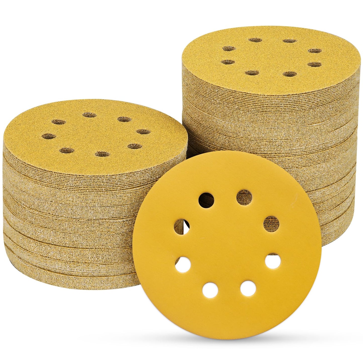 100 PCS 5 Inch Sanding Discs 120 Grit, Round Hook and Loop Sandpaper for Random Orbital Sander
