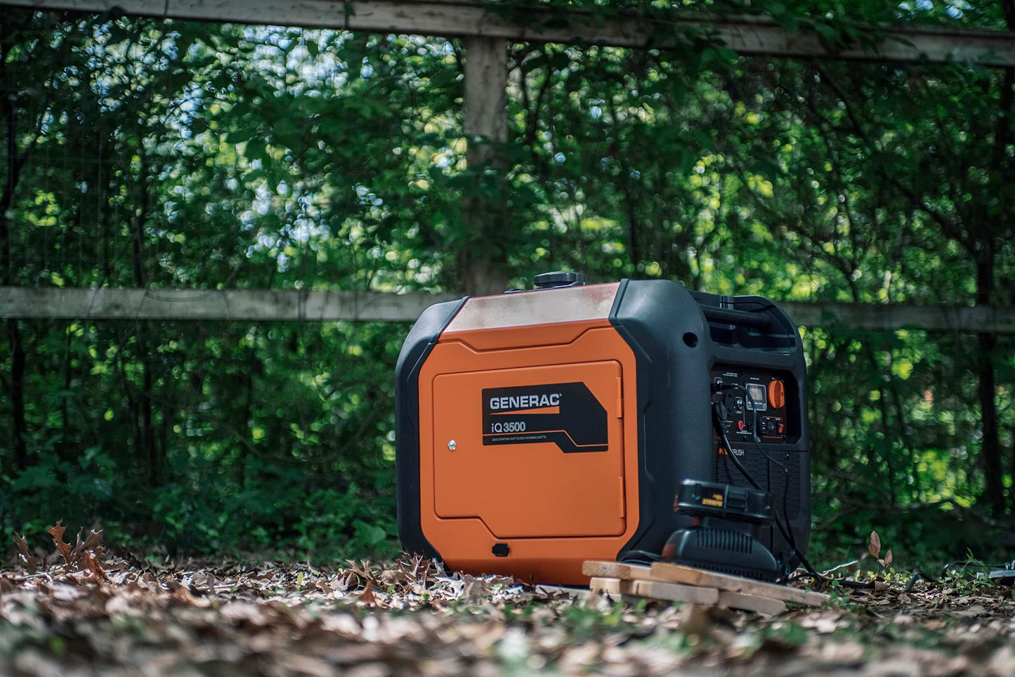 Generac 3,300-Watt Gas-Powered Portable Inverter Generator - Lightweight Design - USB Ports for Mobile Device Charging - COsense Technology - Perfect for Home use - Orange/Black