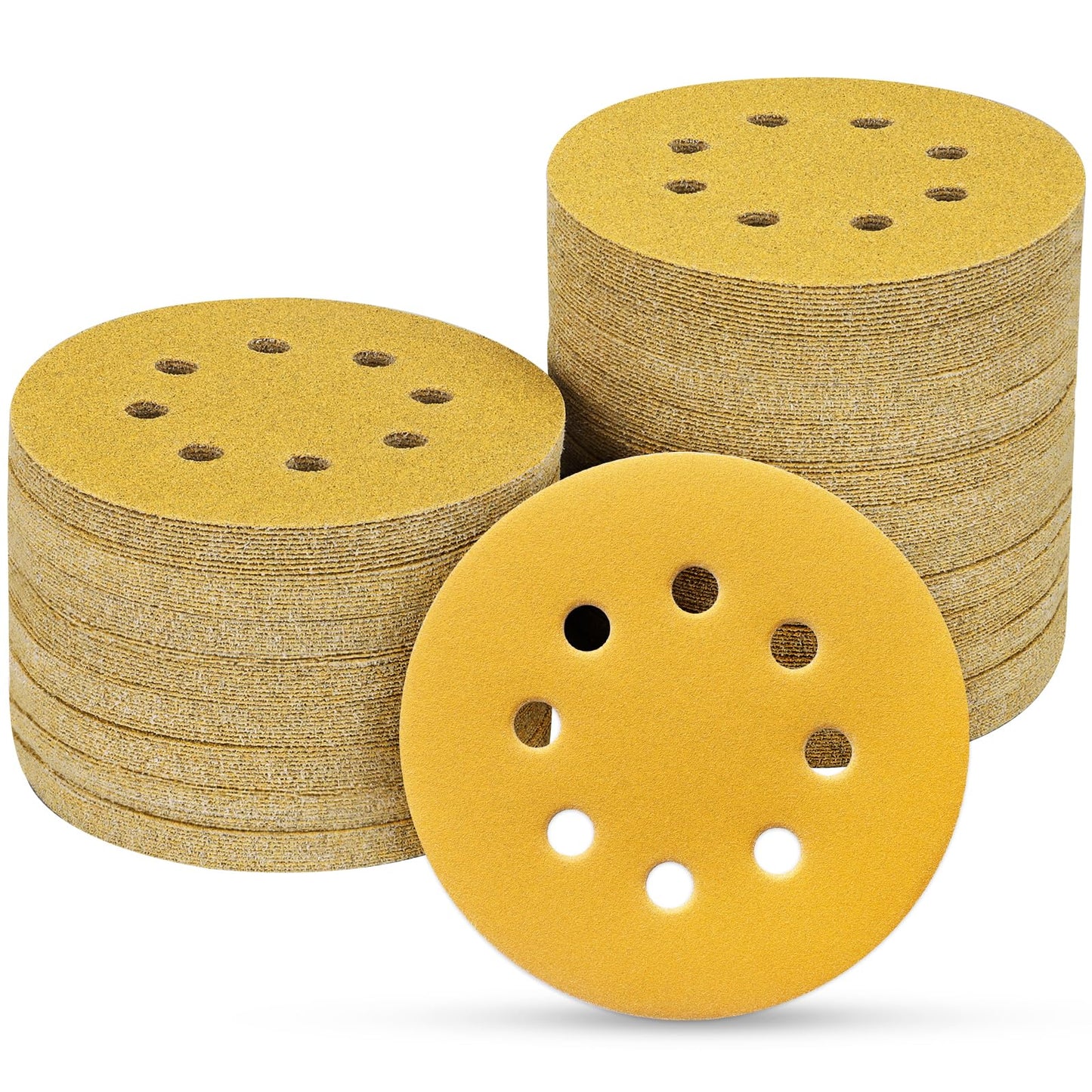 100 PCS 5 Inch Sanding Discs 120 Grit, Round Hook and Loop Sandpaper for Random Orbital Sander