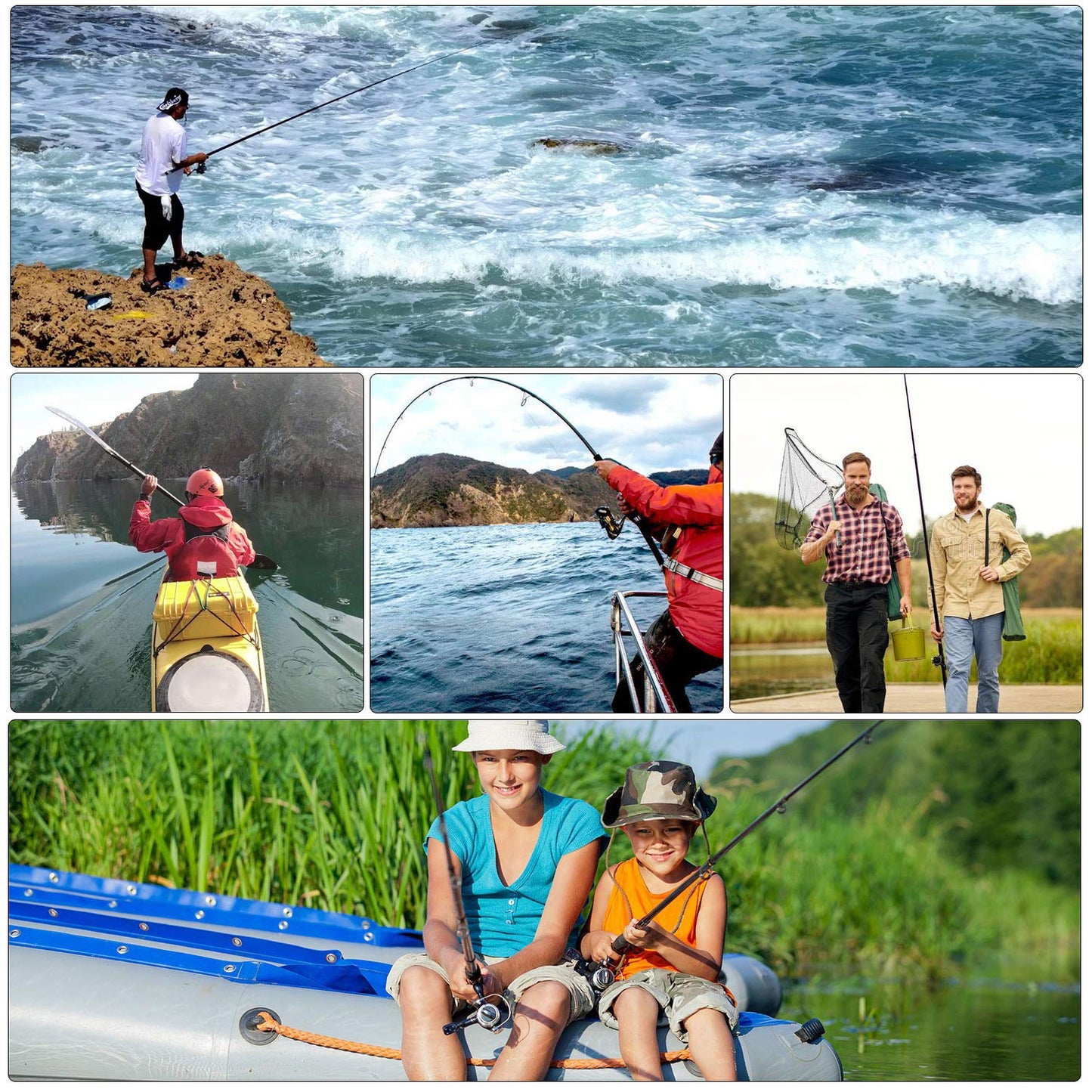 Sougayilang Telescopic Fishing Rod Reel Combos with Carbon Fiber Fishing Pole Spinning Reels and Fishing Accessories